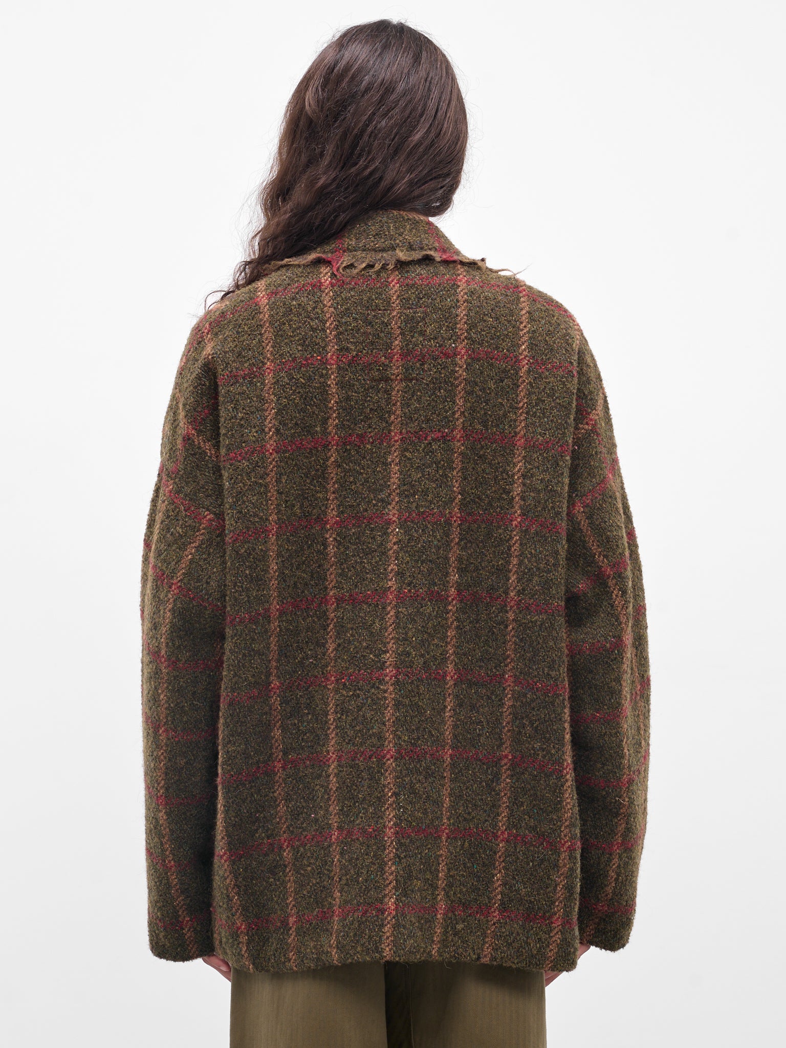 Green Plaid Wool 'Jolla' Jacket (UM6522-UW472-GREEN-RED-TAN)