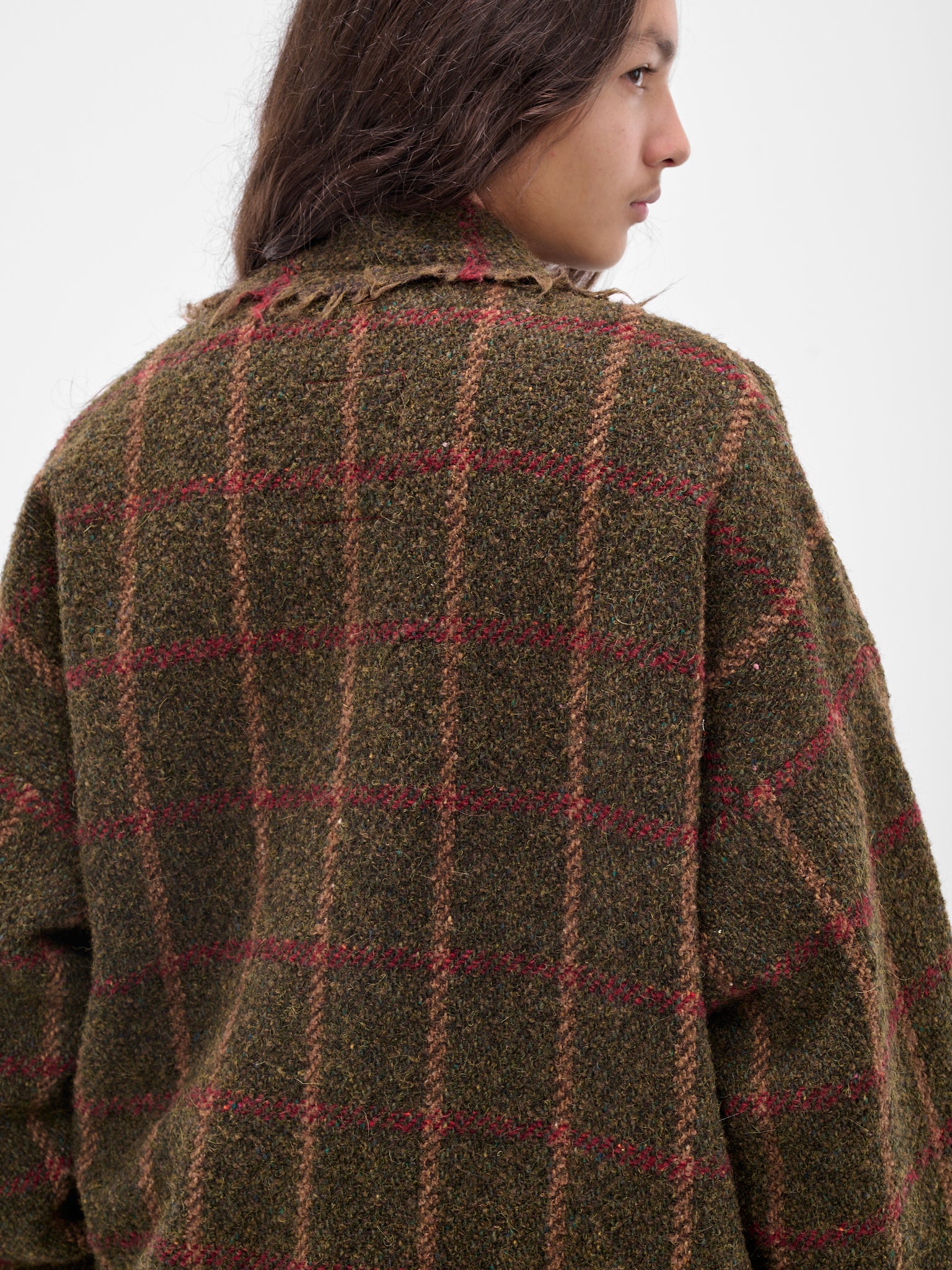 Green Plaid Wool 'Jolla' Jacket (UM6522-UW472-GREEN-RED-TAN)
