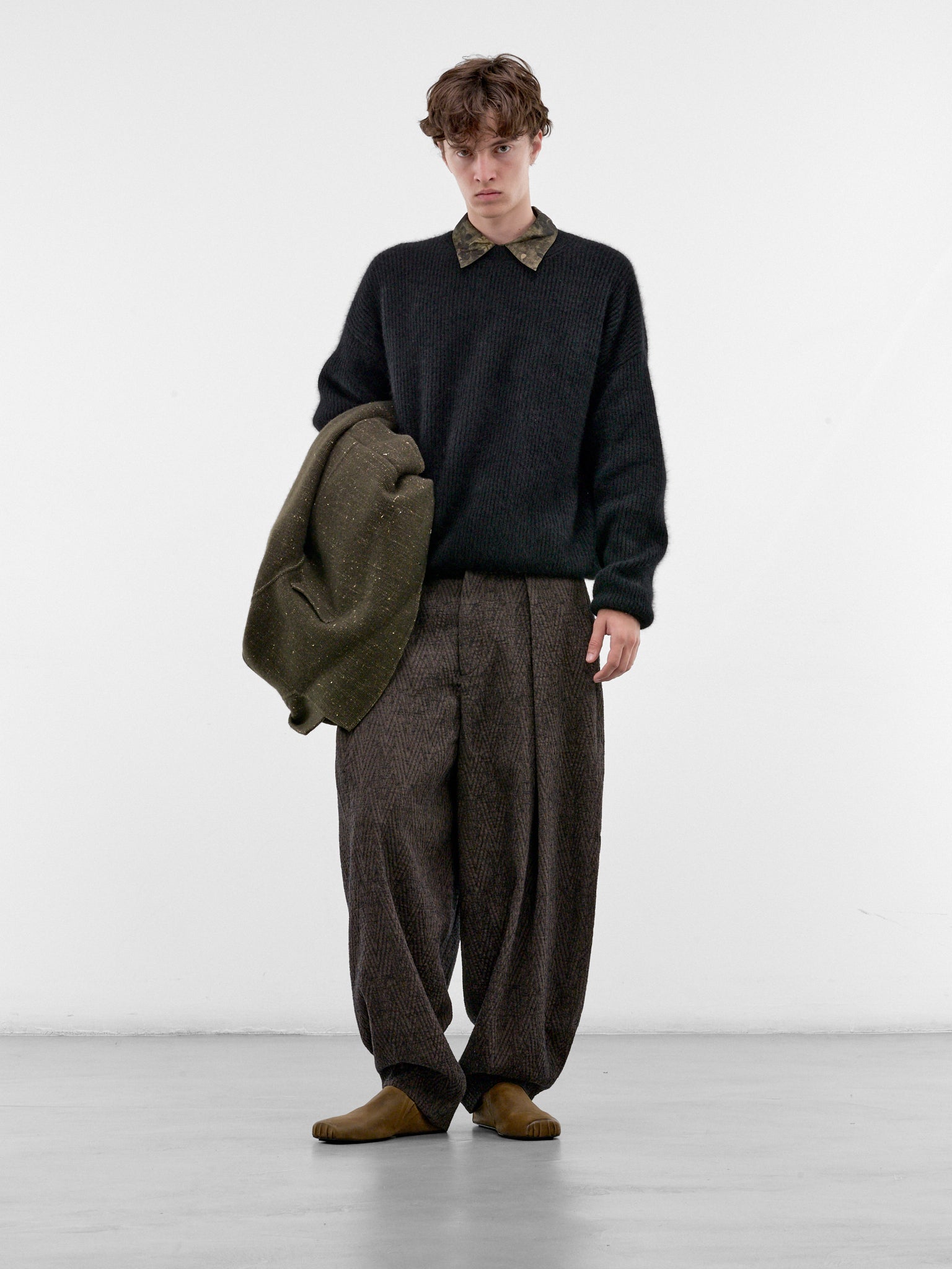 Black Raccoon Rib-Knit Sweater (UK7562-BLACK)