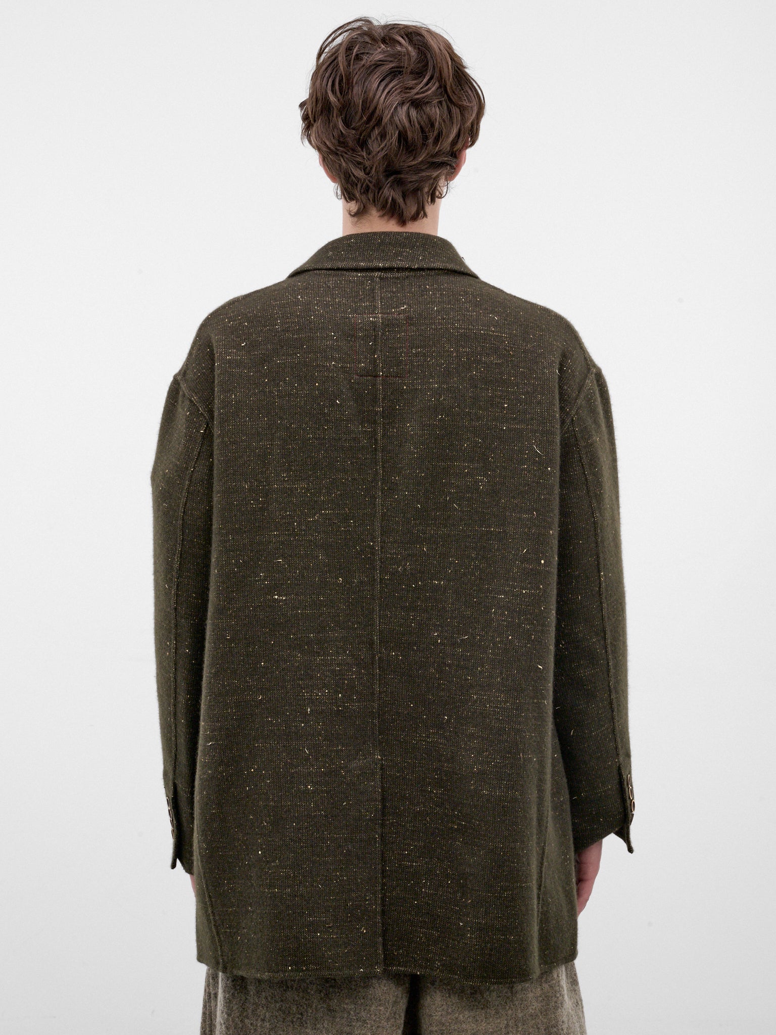 Green Cashmere Relaxed Blazer (UM6529-DARK-GREEN)