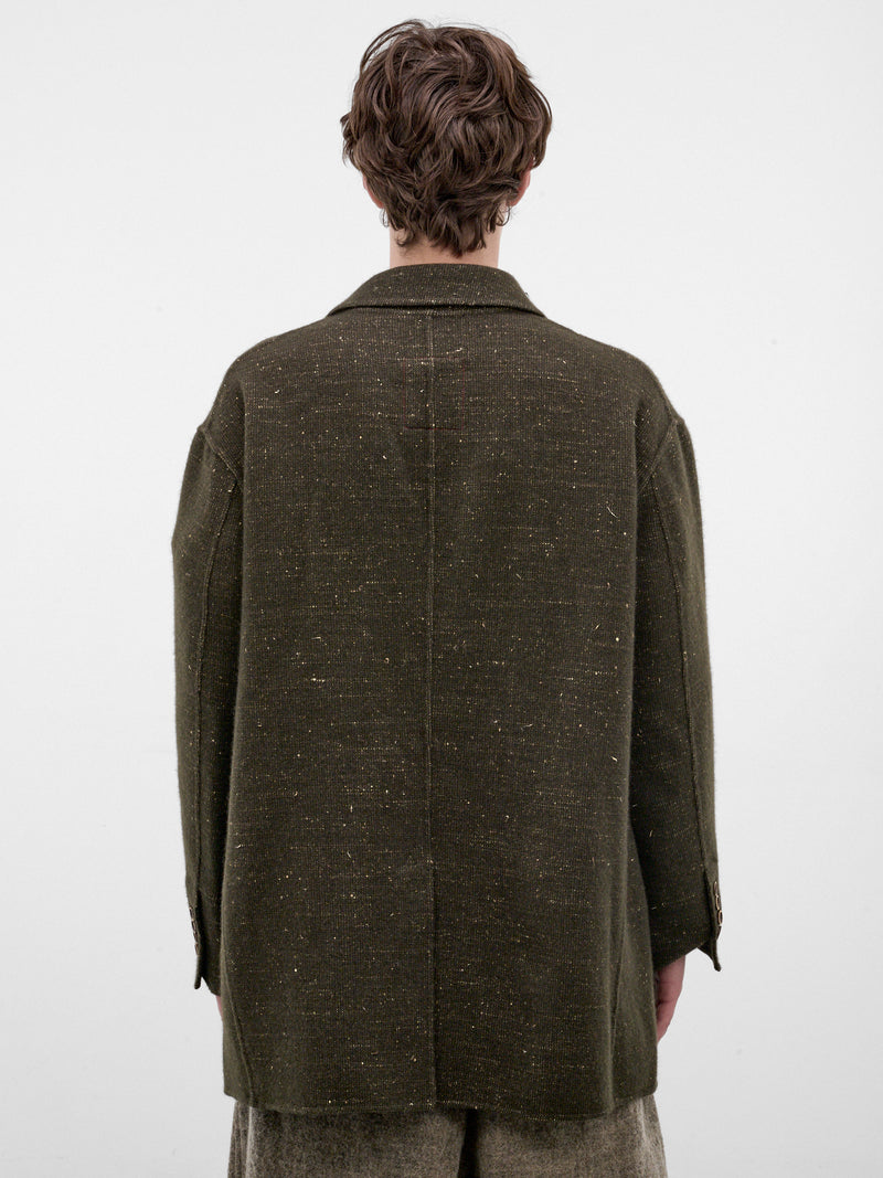 Green Cashmere Relaxed Blazer (UM6529-DARK-GREEN)