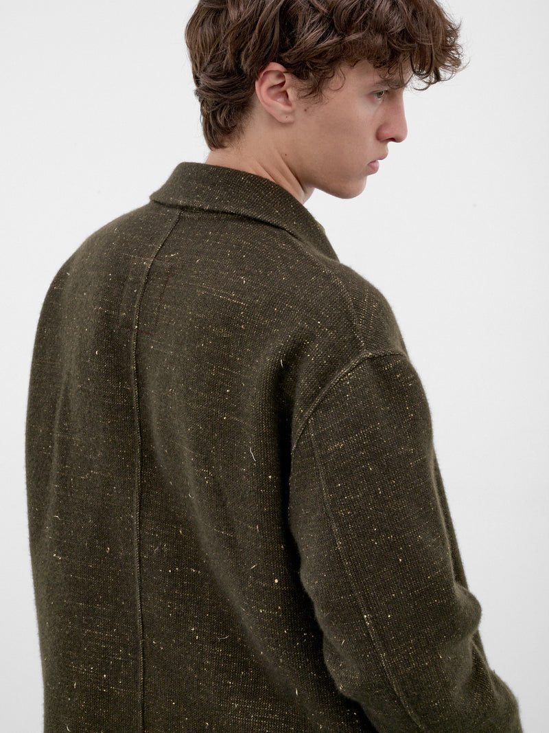 Green Cashmere Relaxed Blazer (UM6529-DARK-GREEN)