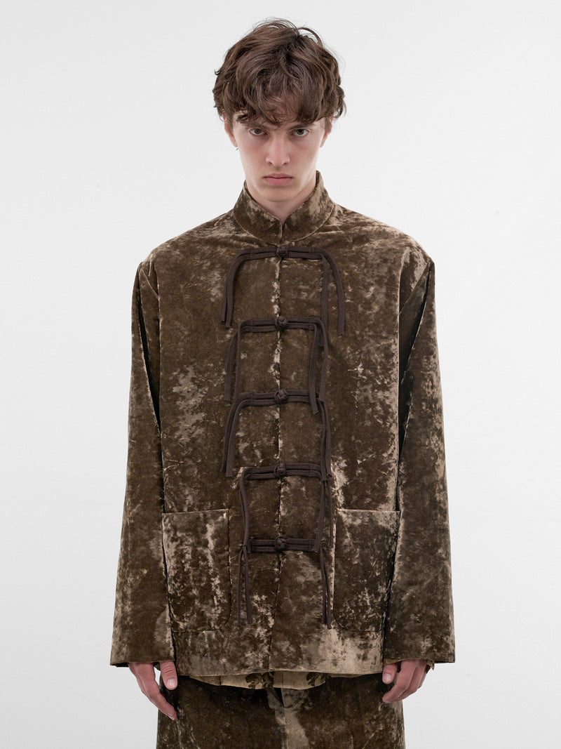 Olive Crushed Velvet Jacket (UM6547-DARK-OLIVE)