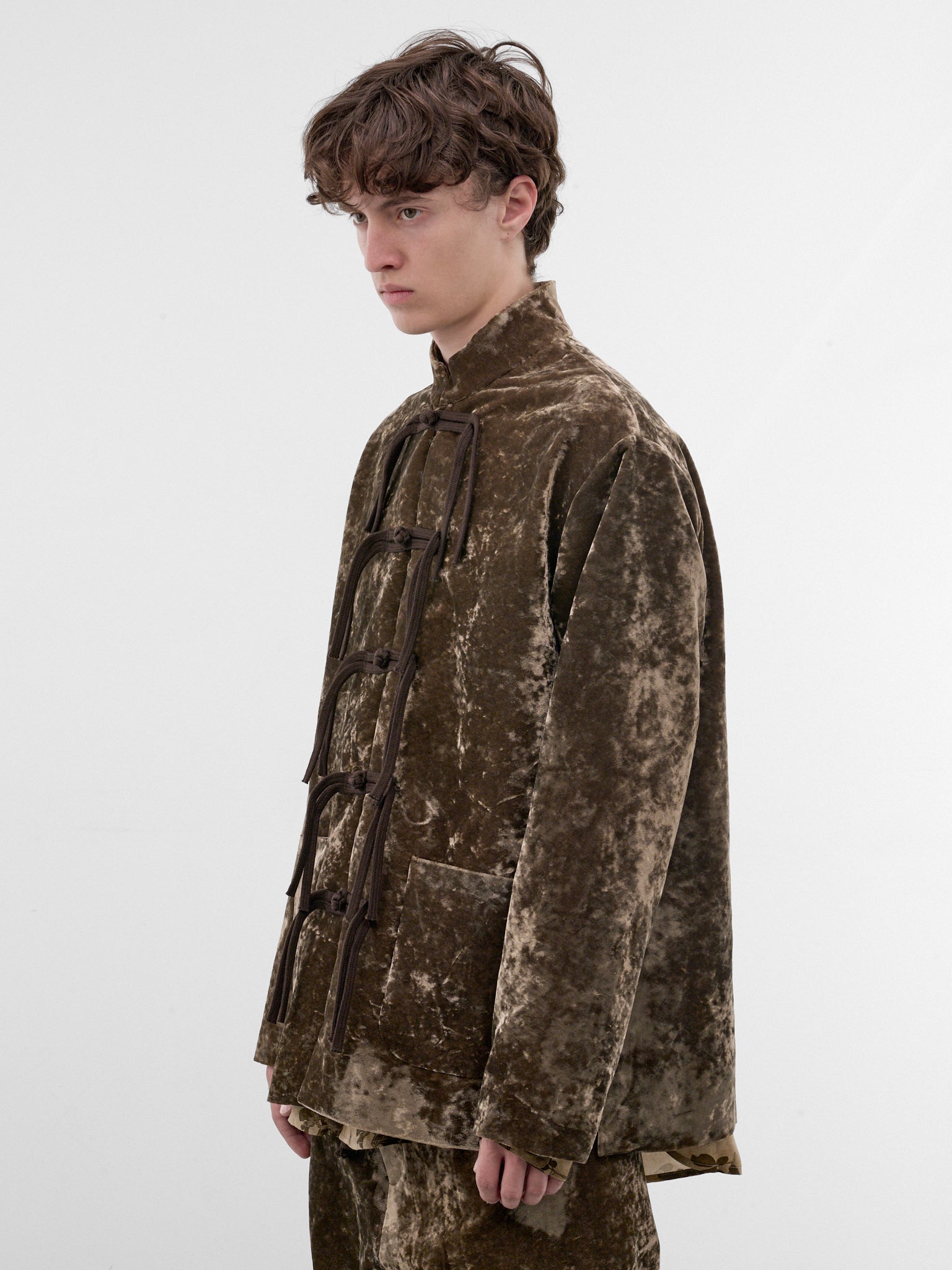 Olive Crushed Velvet Jacket (UM6547-DARK-OLIVE)