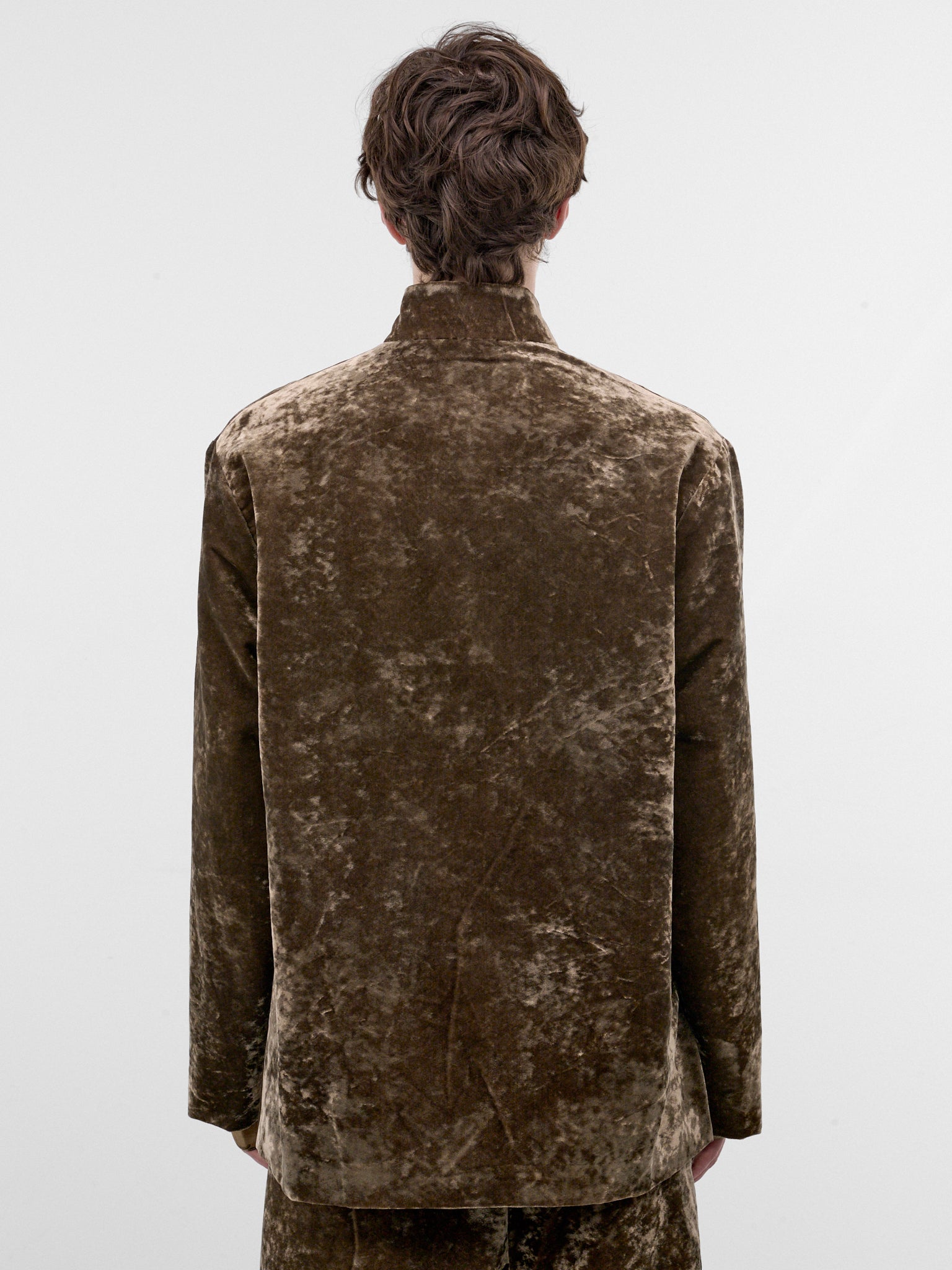 Olive Crushed Velvet Jacket (UM6547-DARK-OLIVE)