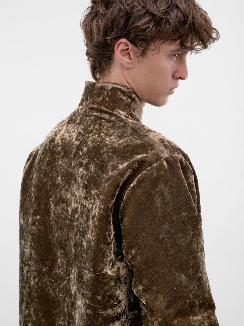 Olive Crushed Velvet Jacket (UM6547-DARK-OLIVE)