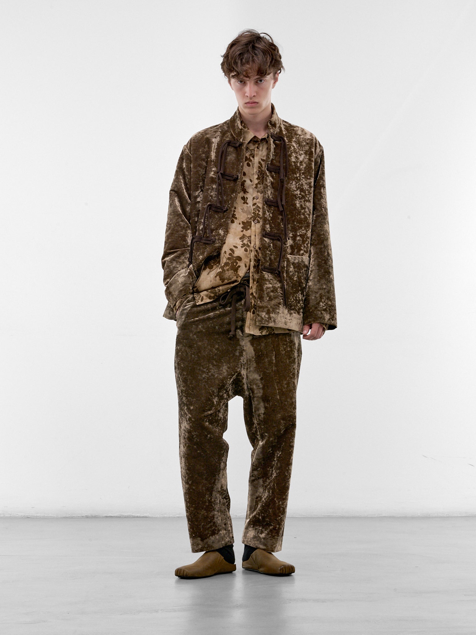 Olive Crushed Velvet Jacket (UM6547-DARK-OLIVE)