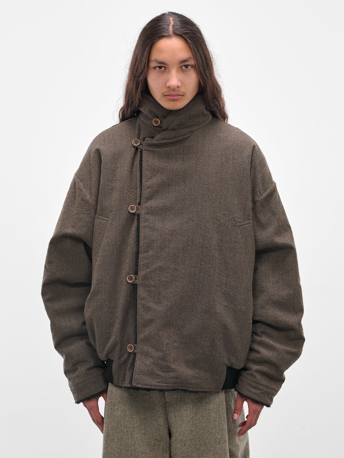 Brown 'Jovan' Shearling Lined Jacket (UM6562-UW860-GREY-BROWN)