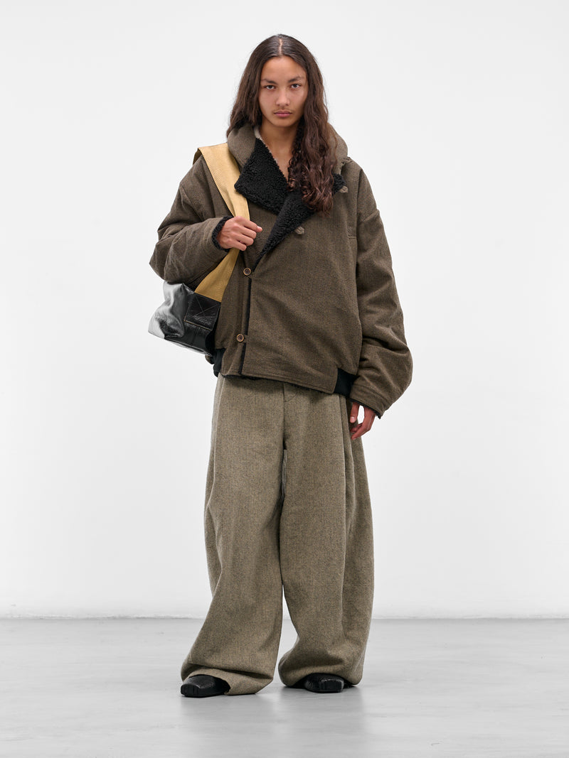 Brown 'Jovan' Shearling Lined Jacket (UM6562-UW860-GREY-BROWN)