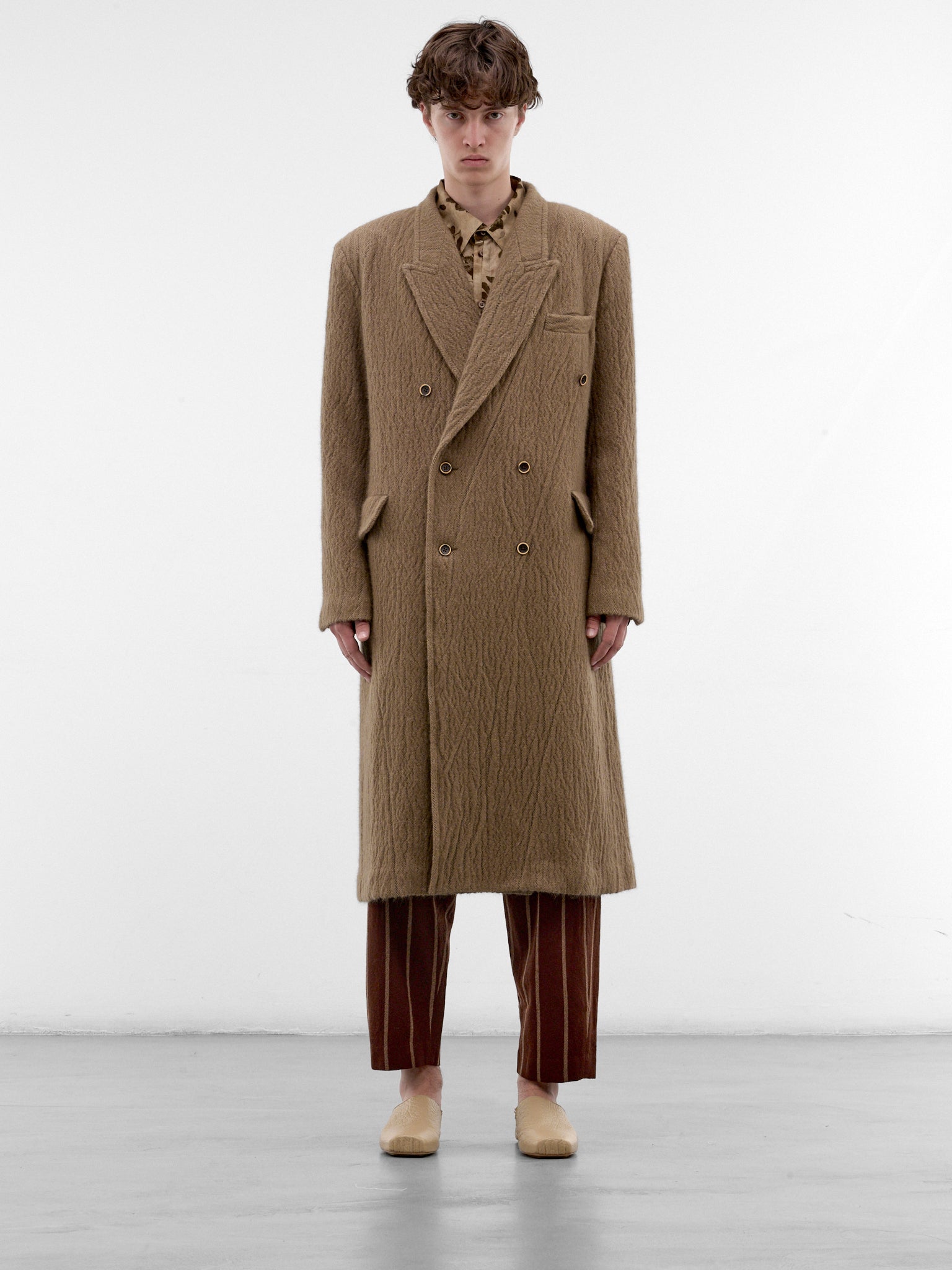 Tan Angora-Wool Tailored Coat (UM8501-TAN)