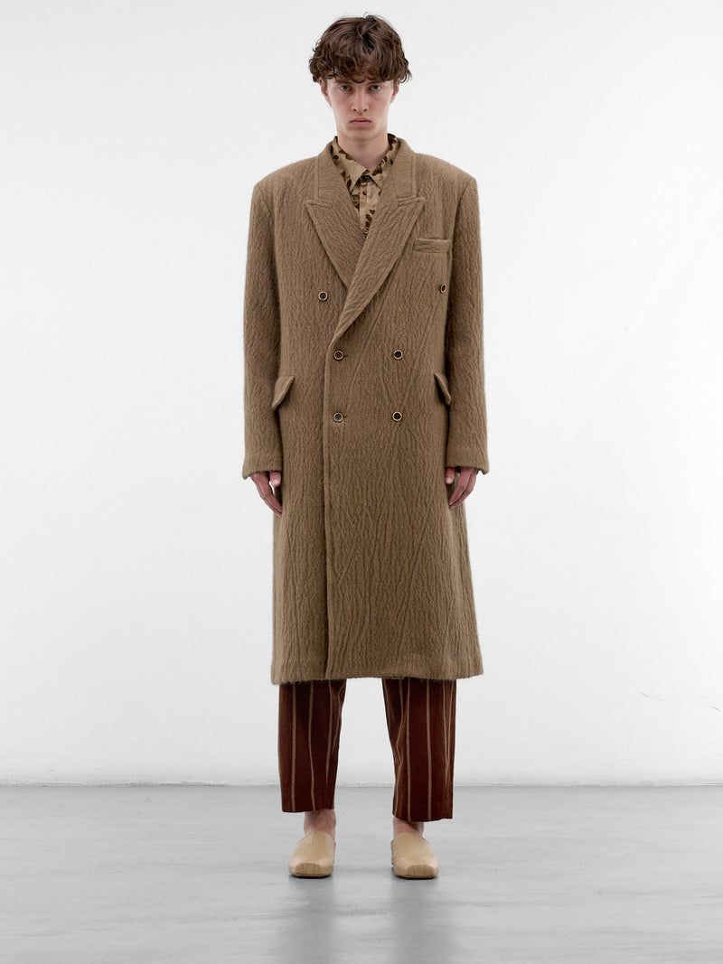 Tan Angora-Wool Tailored Coat (UM8501-TAN)