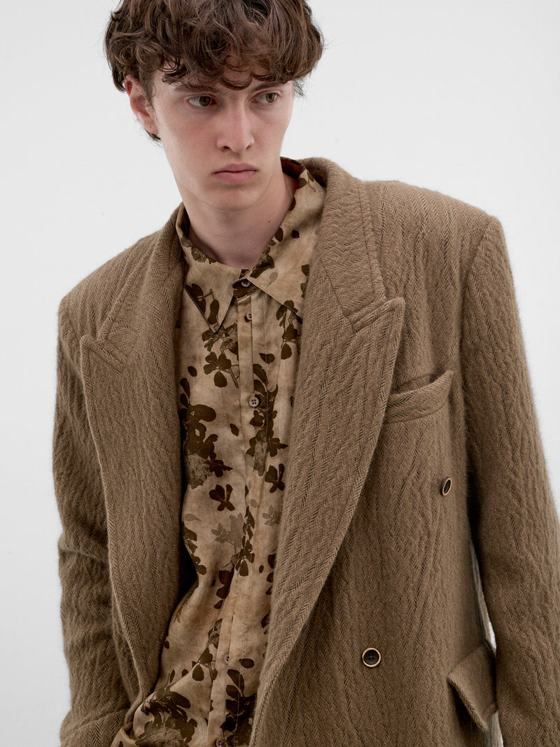 Tan Angora-Wool Tailored Coat (UM8501-TAN)