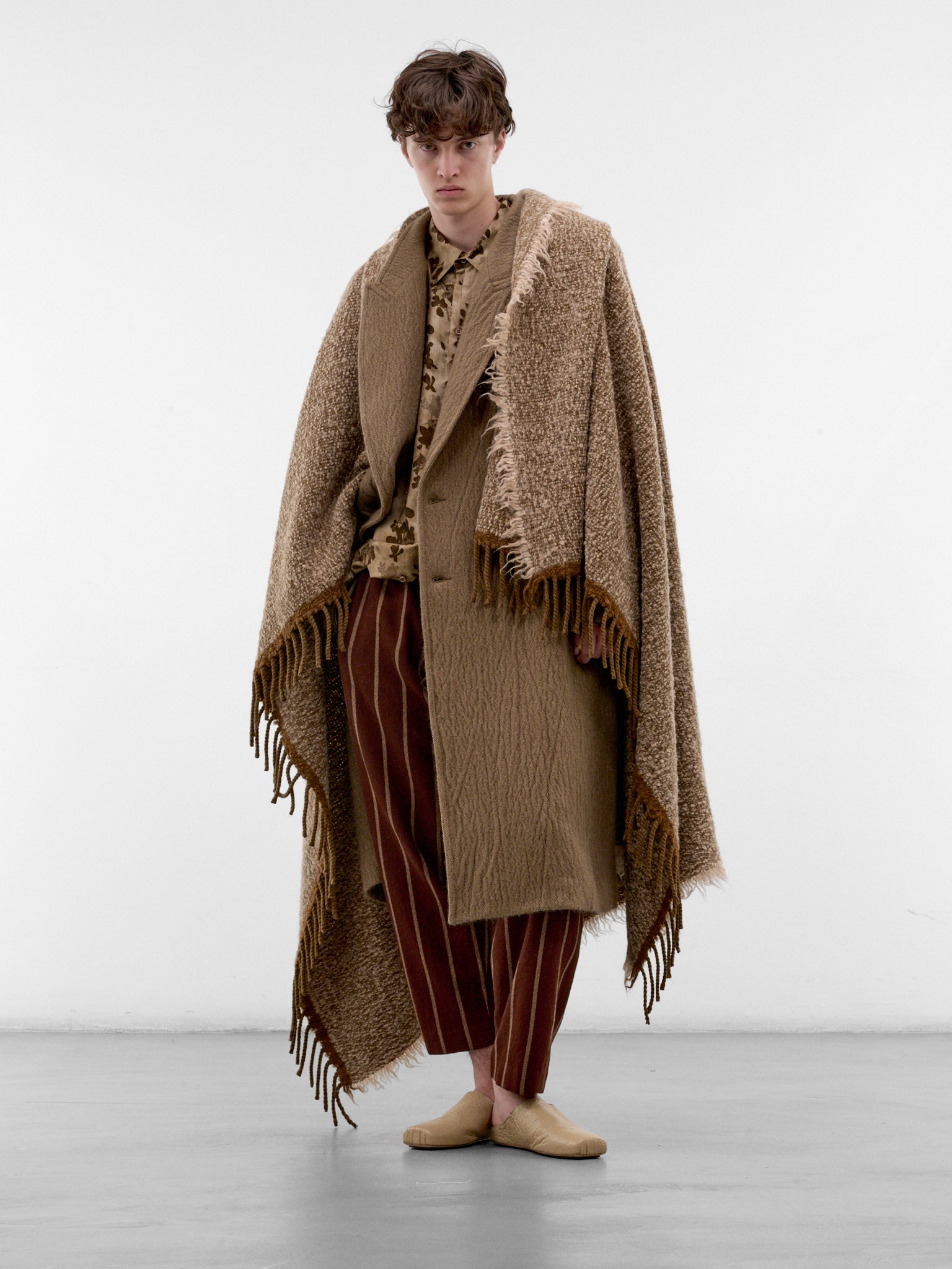 Tan Angora-Wool Tailored Coat (UM8501-TAN)