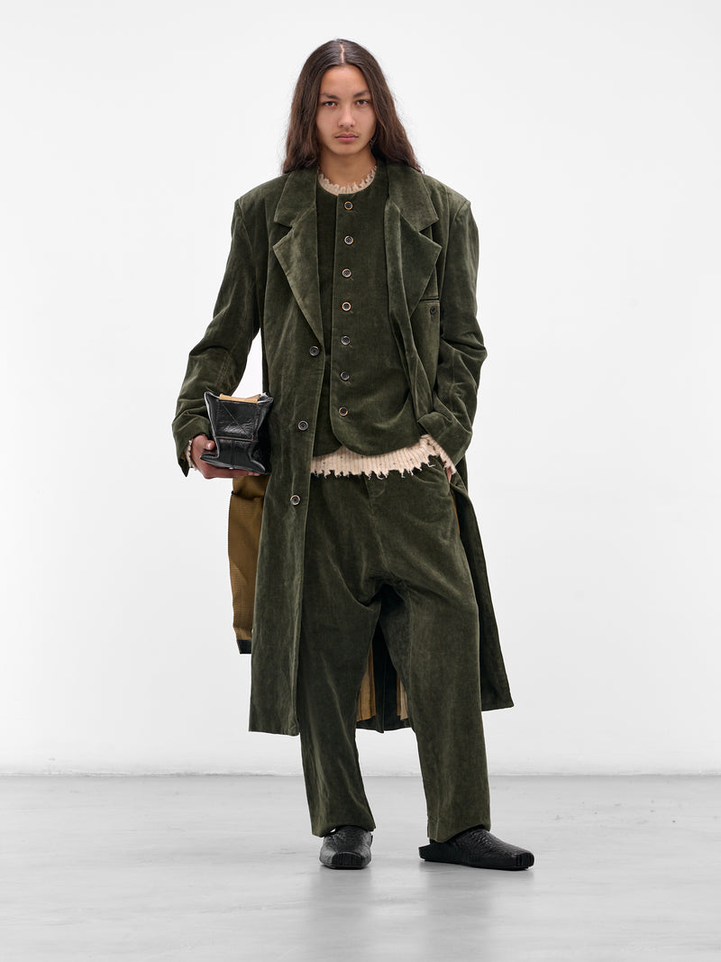 Green Velvet 'Celia' Coat (UM8511-UW490-DARK-GREEN)