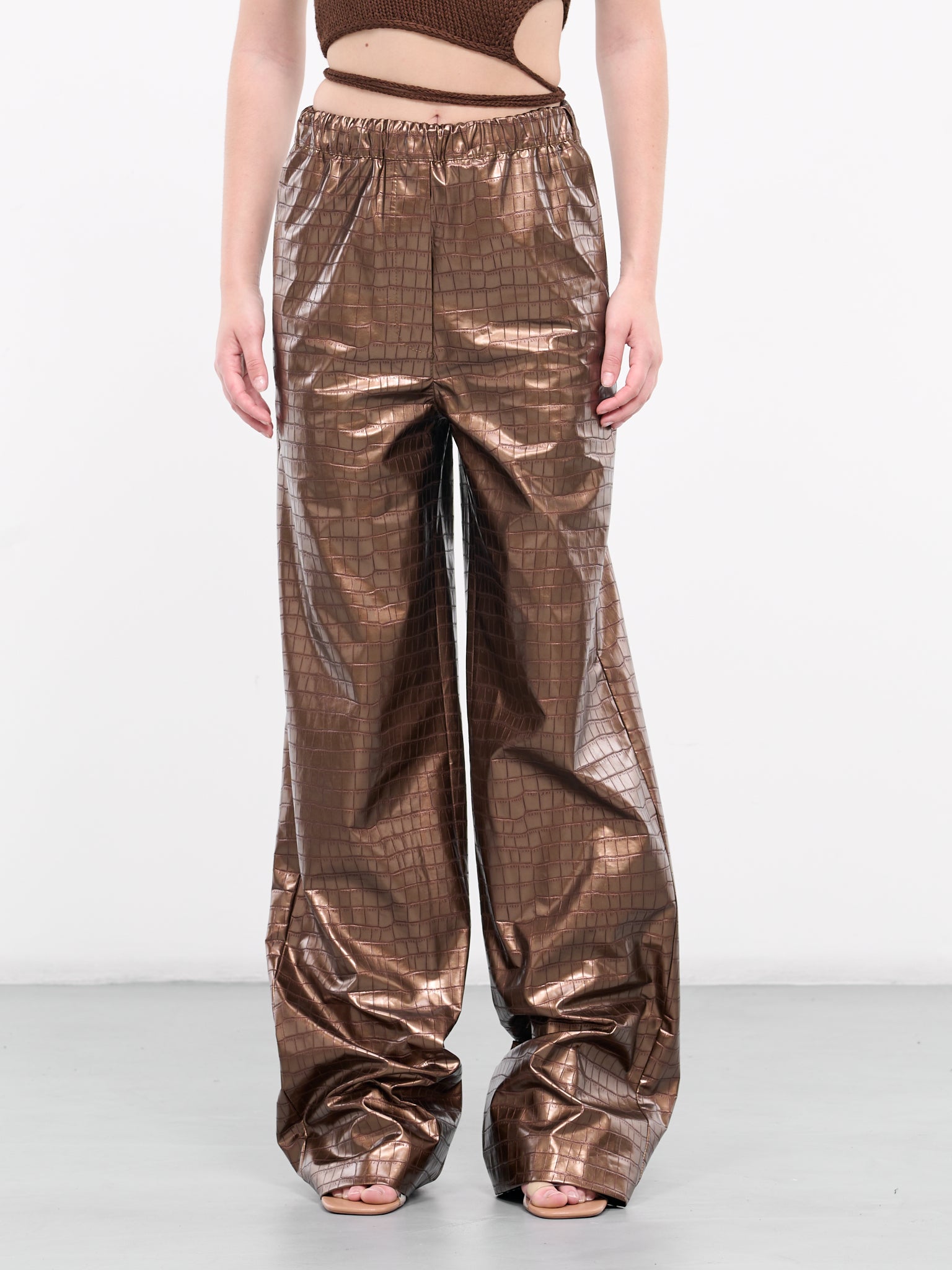 Embossed Elasticated Trousers (UN-PANT-BRON-01-BRONZE)