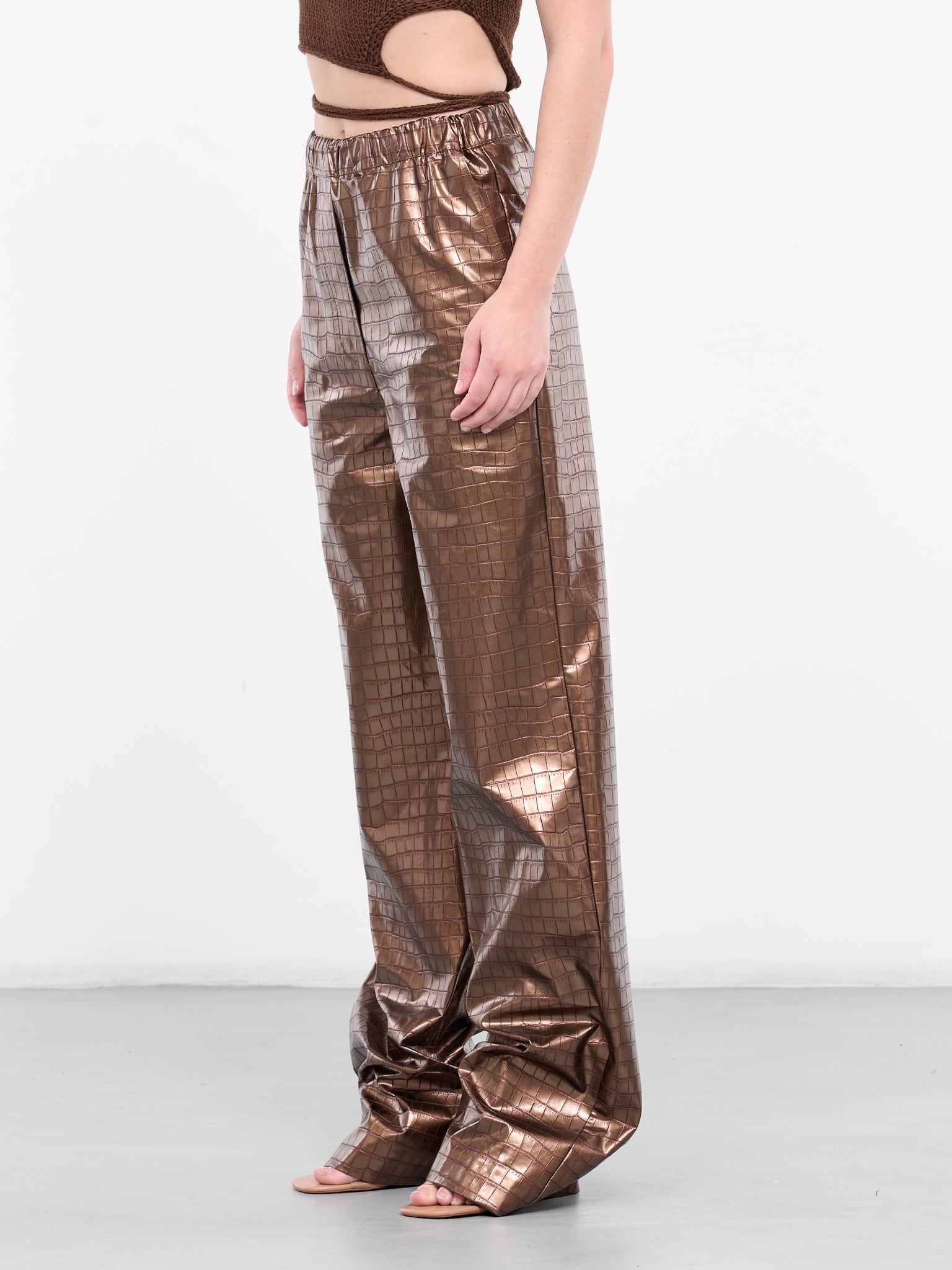 Embossed Elasticated Trousers (UN-PANT-BRON-01-BRONZE)