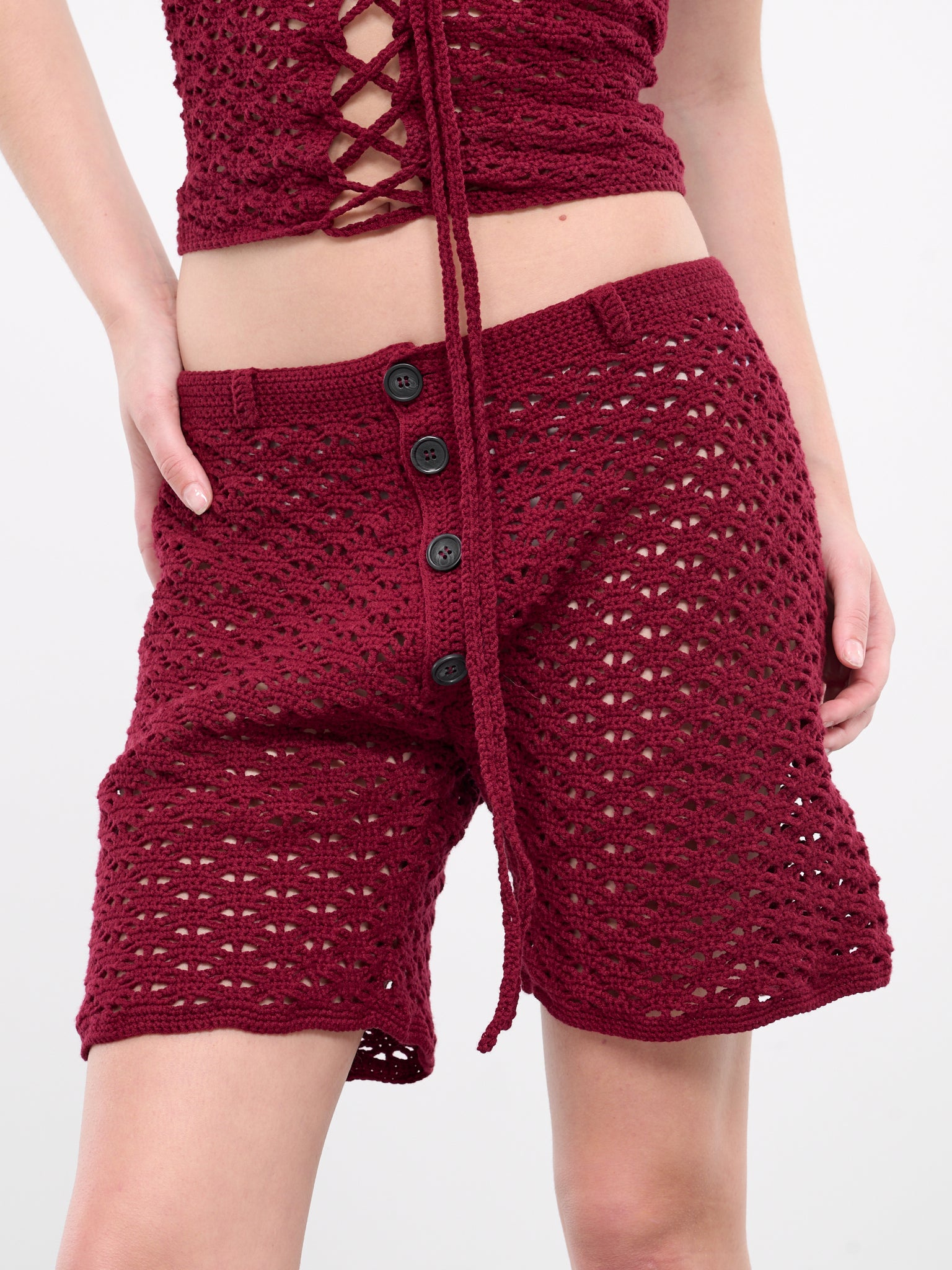 Knit Shorts (UN-SHOR-01-BURGUNDY)