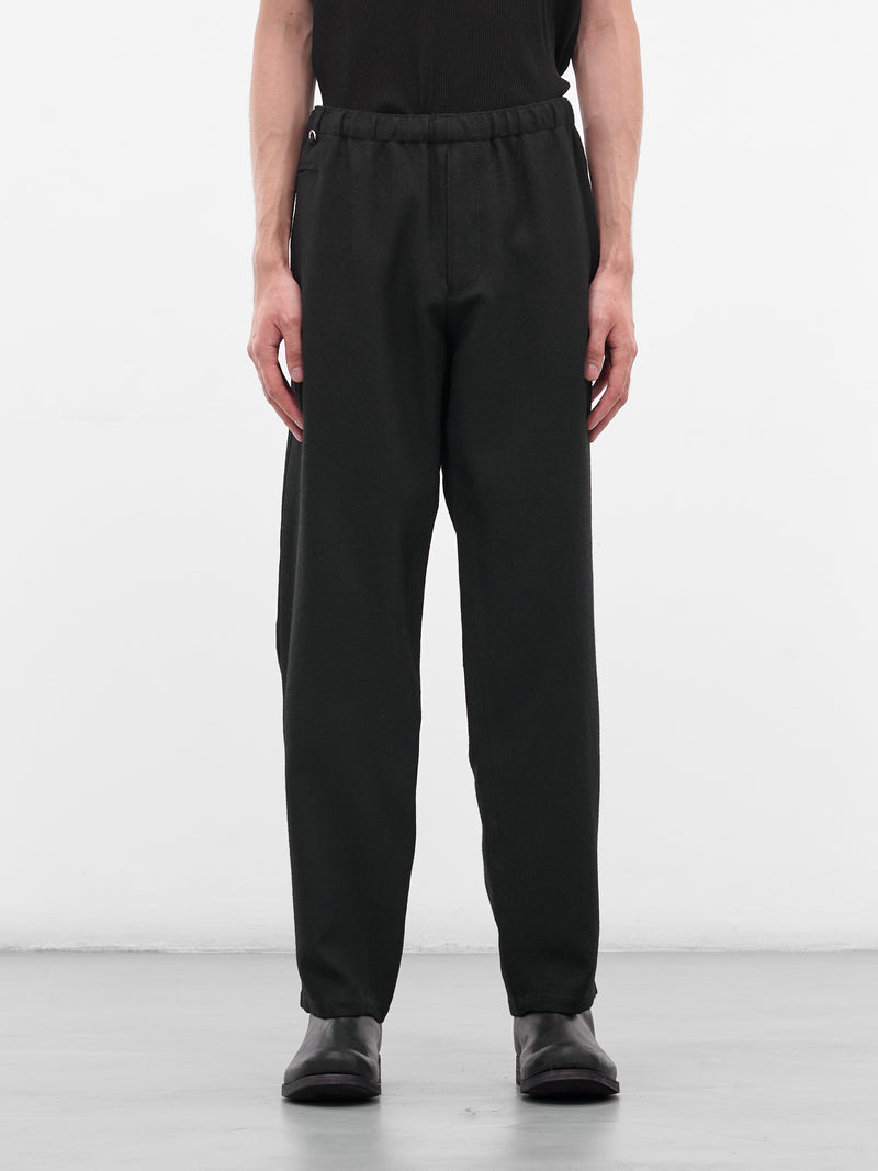 Black Wool Tapered Trousers (US2E4592-BLACK)