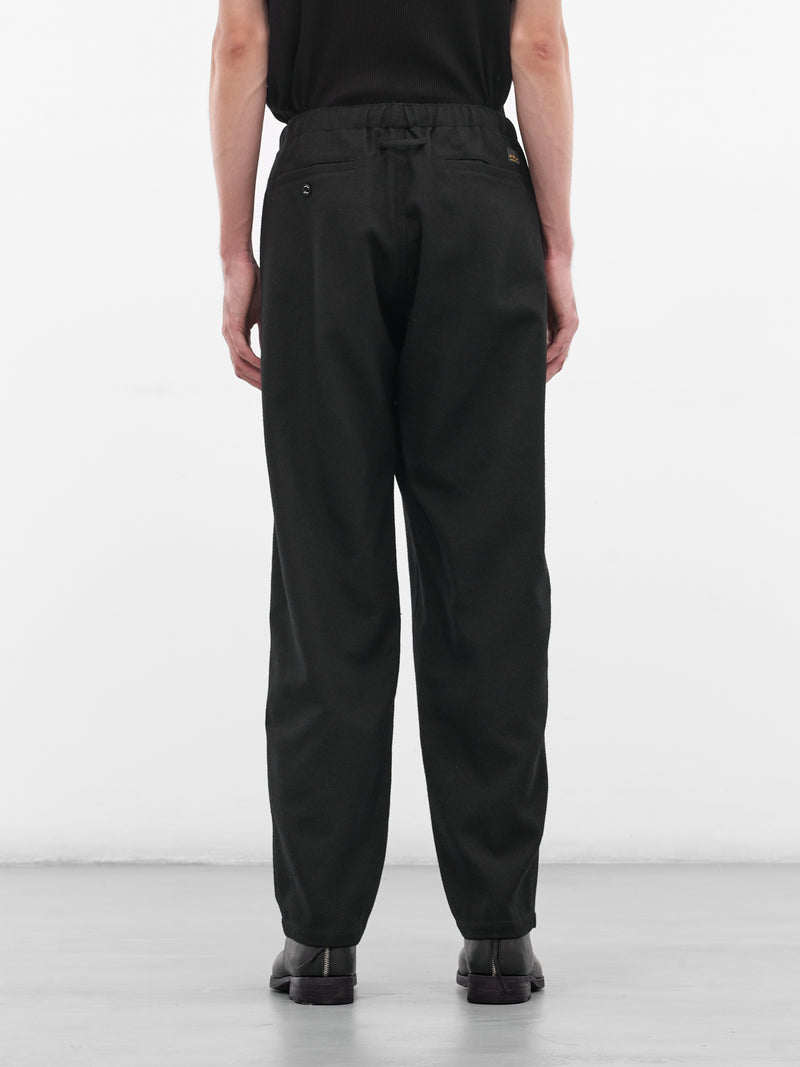 Black Wool Tapered Trousers (US2E4592-BLACK)