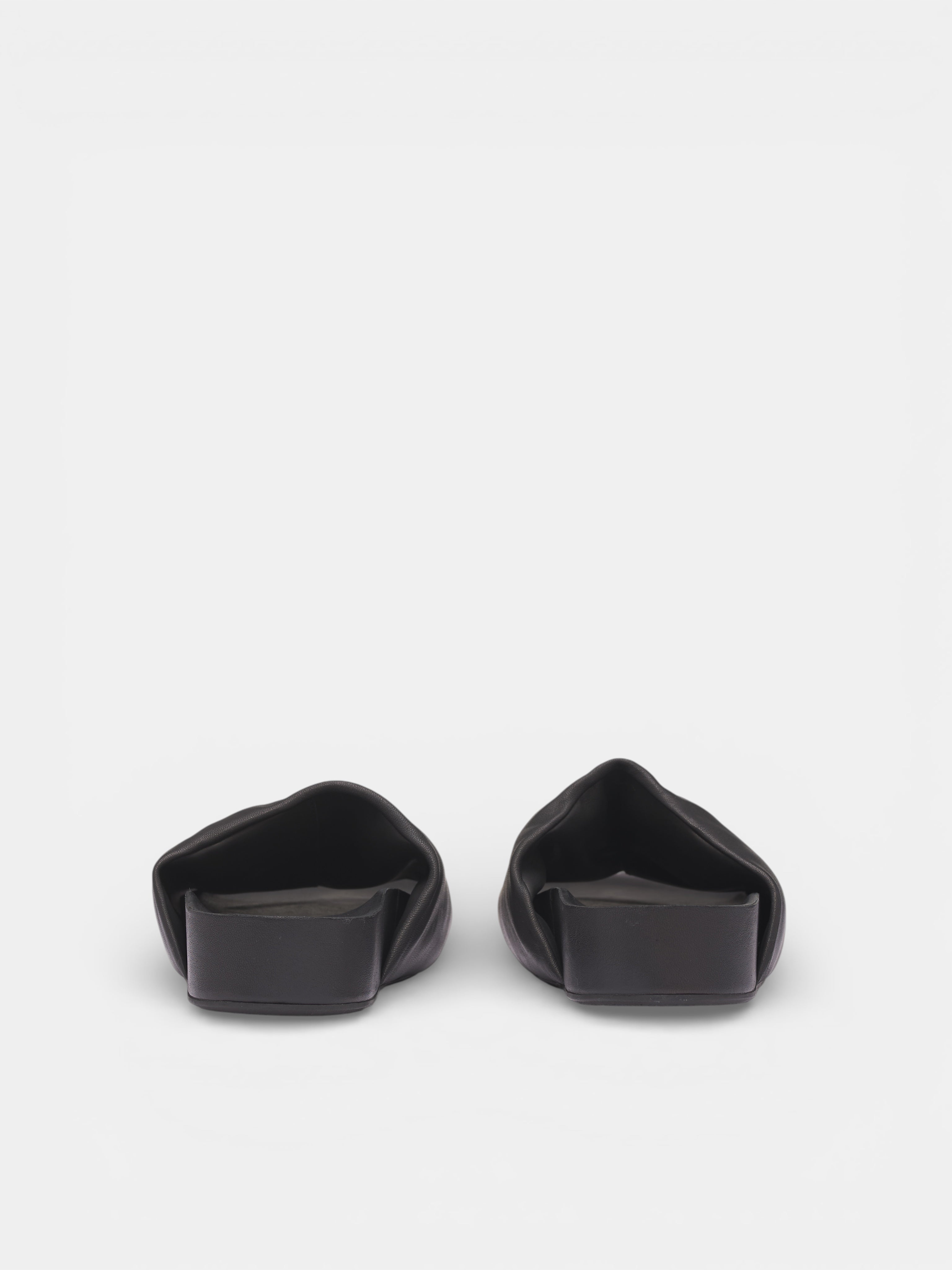 Black Leather Slide Sandals (US9574-UW900-BLACK)