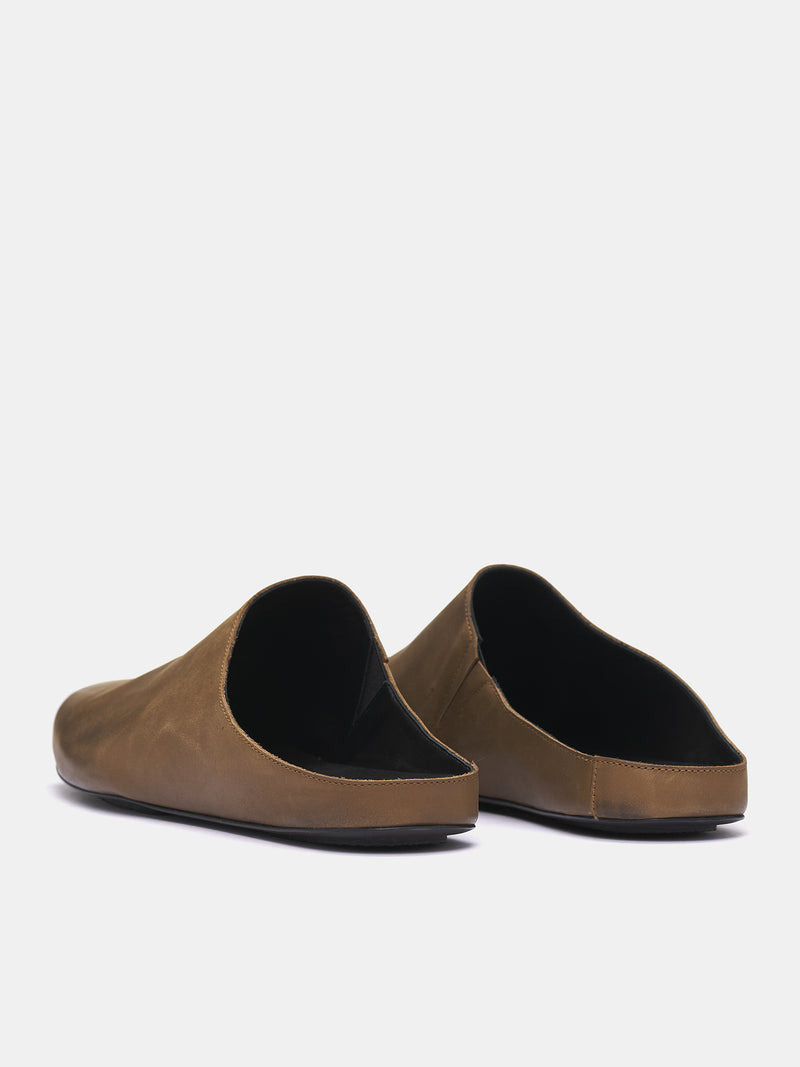Dark Olive Leather Ballet Slipper (US9592-UW430-DARK-OLIVE)