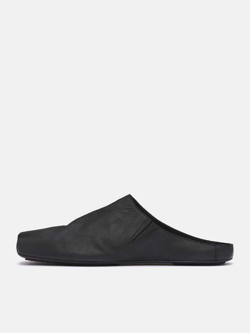 Black Leather Ballet Slipper (US9592-UW900-BLACK)