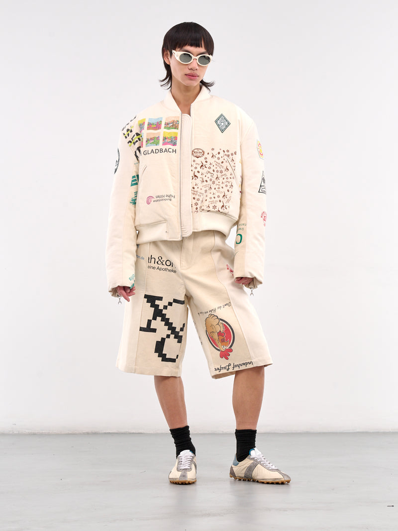 Patchwork Graphic Bomber Jacket (UJA062A-UWOV0009-ECRU)
