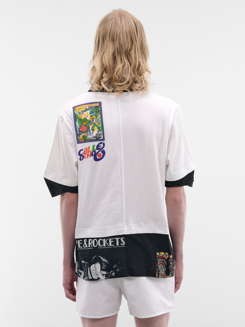White Upcycled Layered Polo Tee (UTO101AUJER0003-WH10-WHITE)
