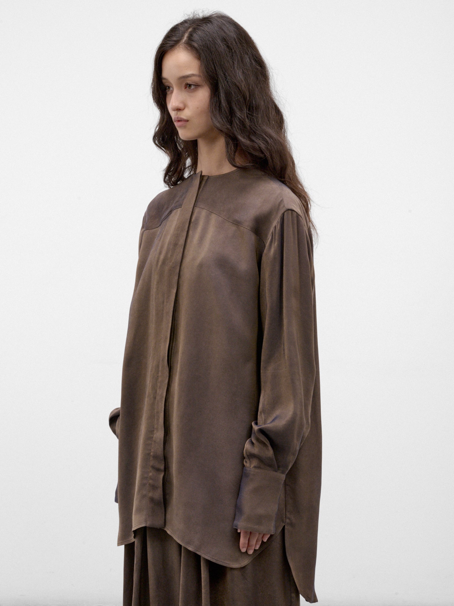 Gray Buttoned Shirt (UW1002-TAFEE-GREY-BROWN)
