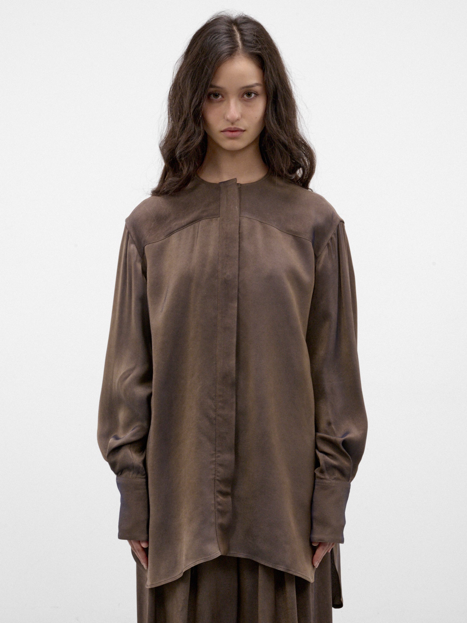 Gray Buttoned Shirt (UW1002-TAFEE-GREY-BROWN)