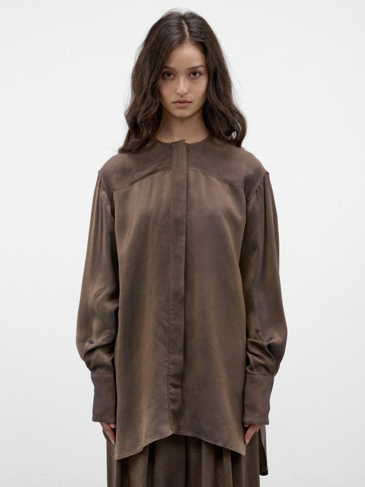 Gray Buttoned Shirt (UW1002-TAFEE-GREY-BROWN)