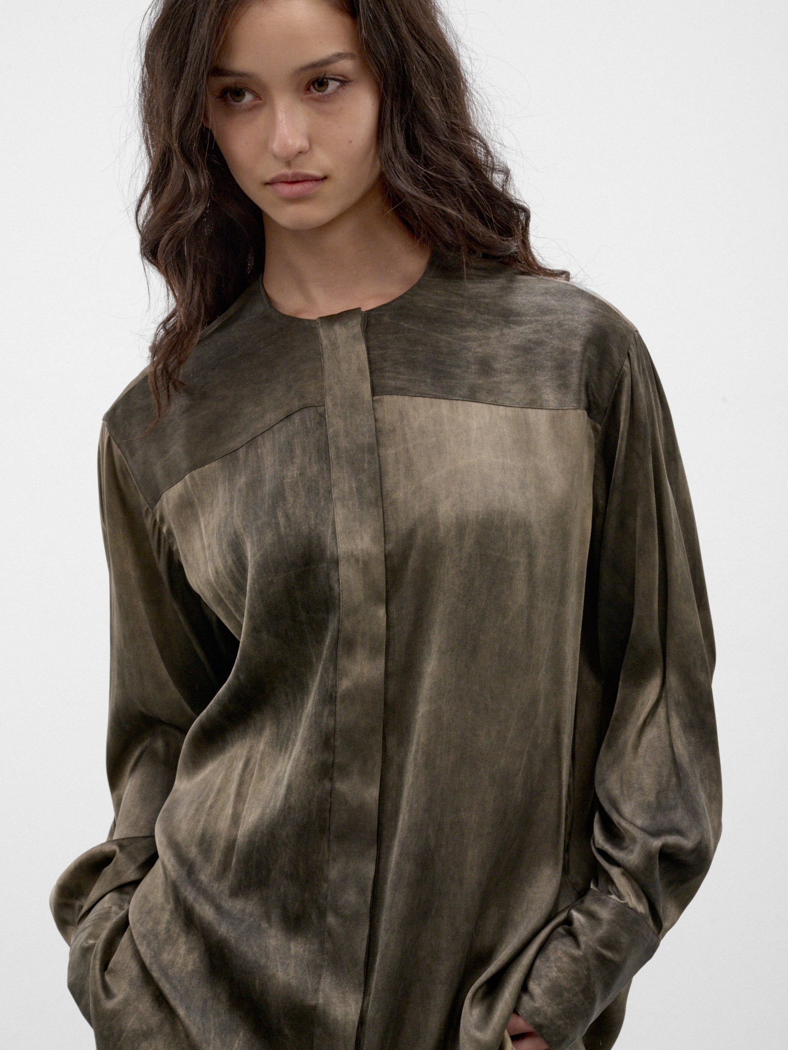 Gray Printed Buttoned Shirt (UW1004-TAFEE-DARK-GREY)