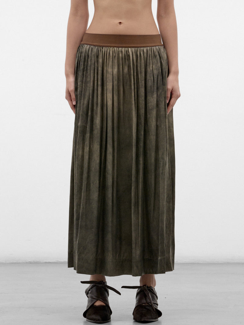 Gray Pleated Midi Skirt (UW2003-GILLIAN-DARK-GREY)