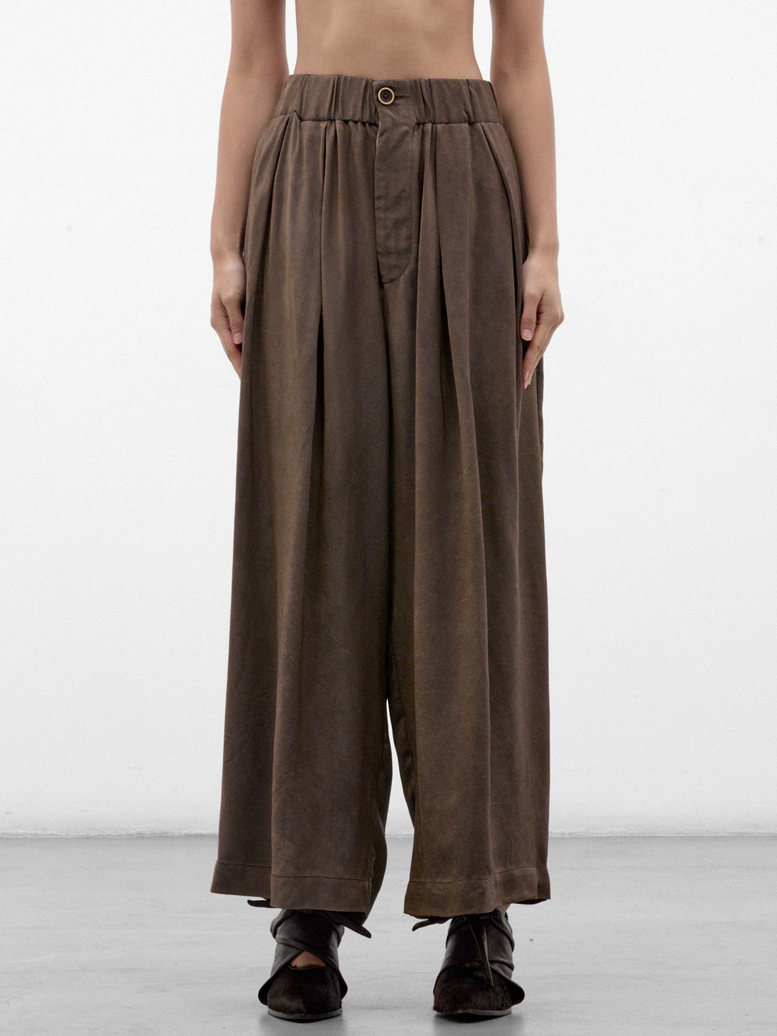 Gray Wide Leg Trousers (UW3015-POETIC-GREY-BROWN)