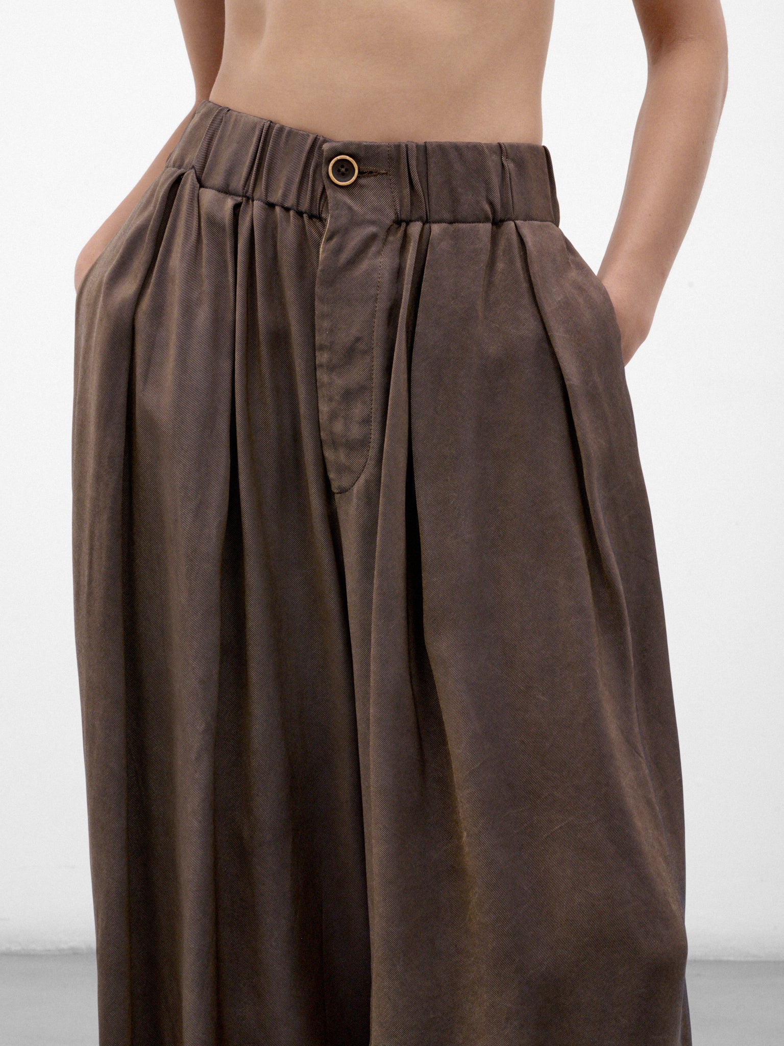 Gray Wide Leg Trousers (UW3015-POETIC-GREY-BROWN)