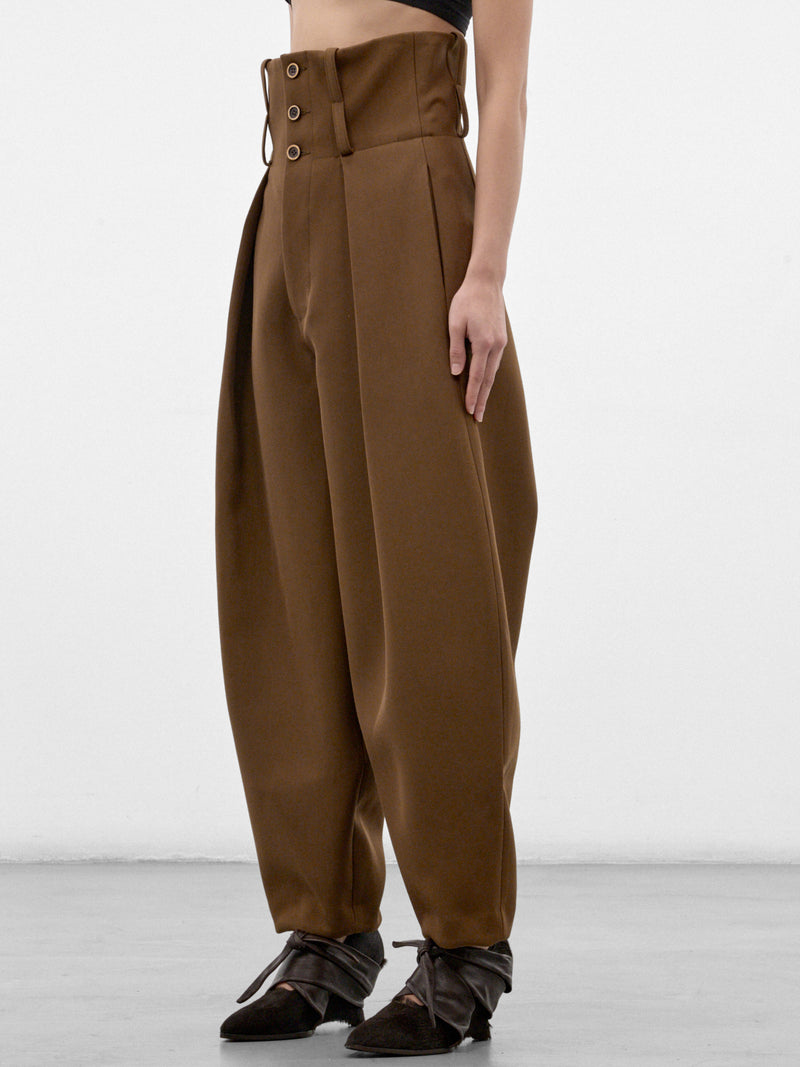 Mustard Wide Pleated Trousers (UW3027-POLY-DARK-MUSTARD)