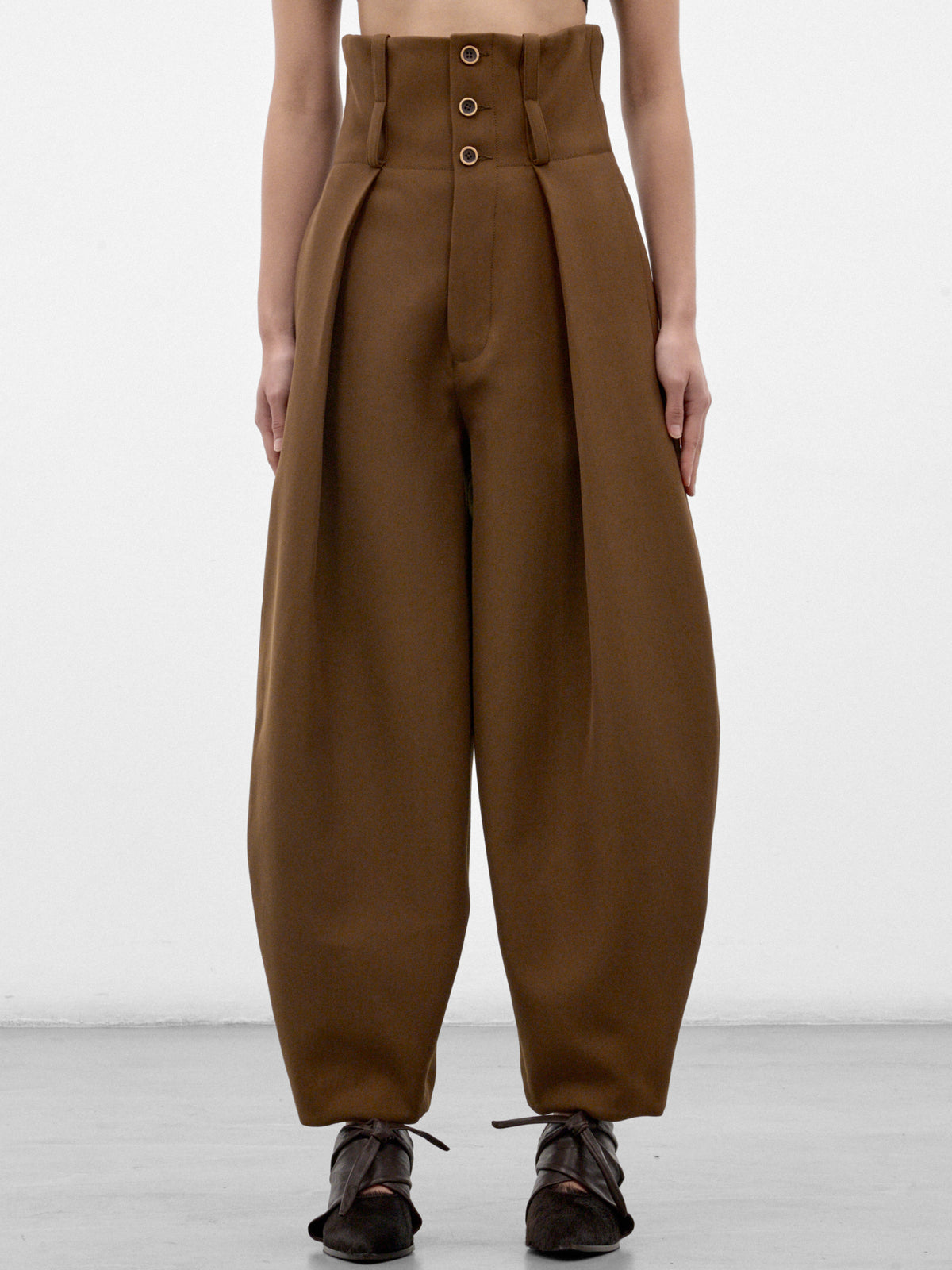Mustard Wide Pleated Trousers (UW3027-POLY-DARK-MUSTARD)