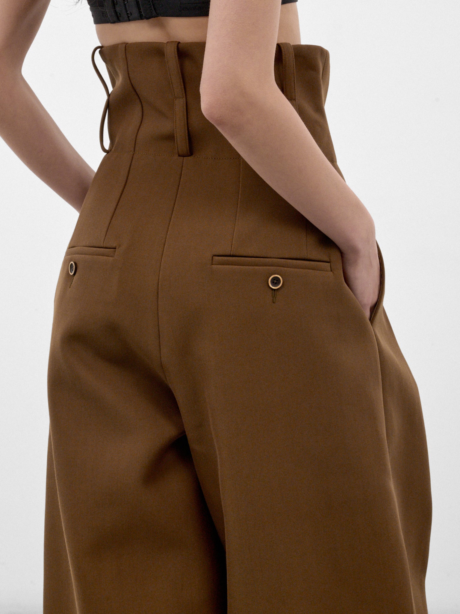 Mustard Wide Pleated Trousers (UW3027-POLY-DARK-MUSTARD)