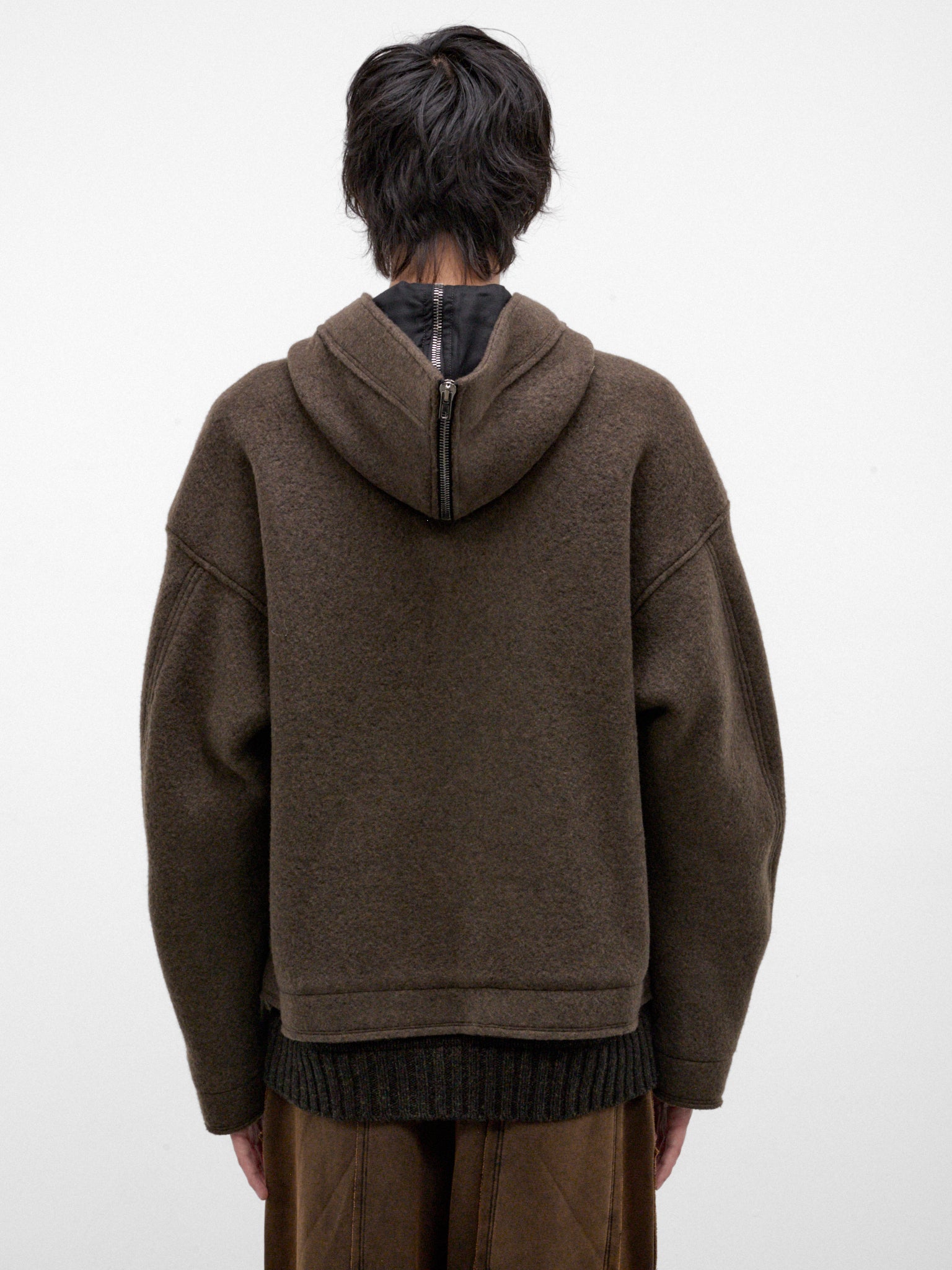 Military Green Wool Zip Hoodie (UW31F26-MILITARY-GREEN)