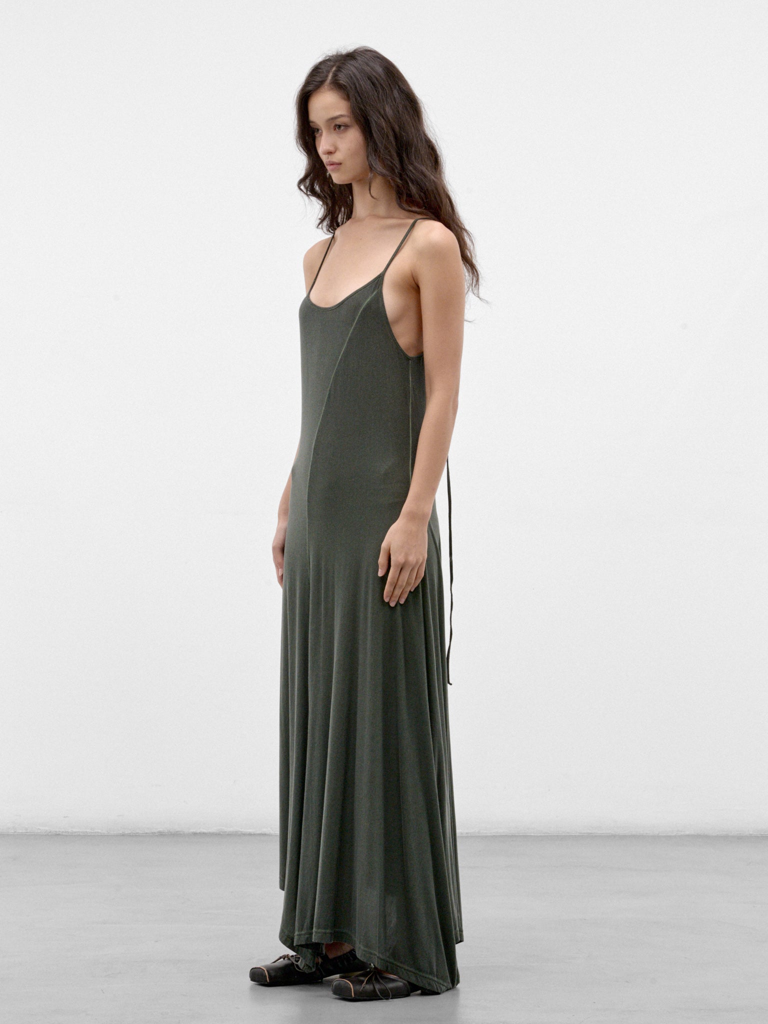 Gray Asymmetric Maxi Dress (UW5038-ACRRY-GREY-GREEN)