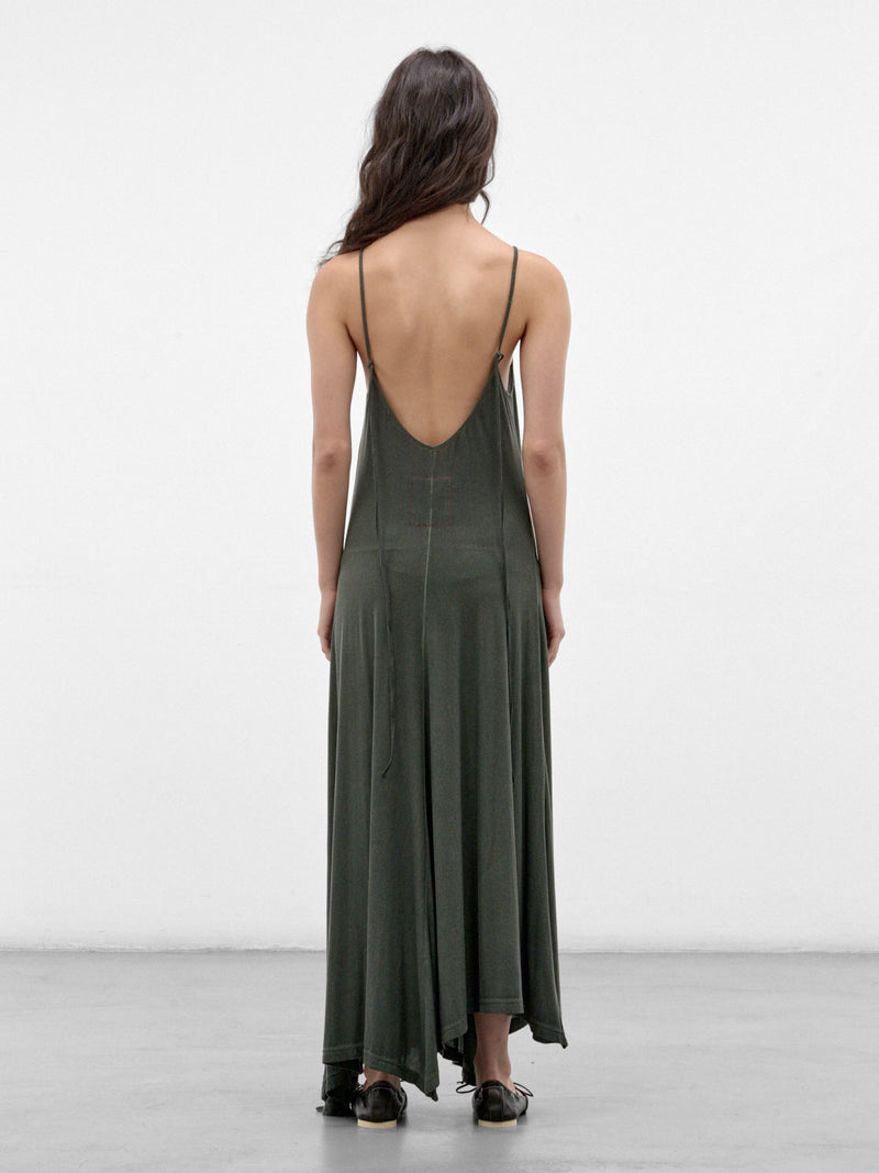 Gray Asymmetric Maxi Dress (UW5038-ACRRY-GREY-GREEN)
