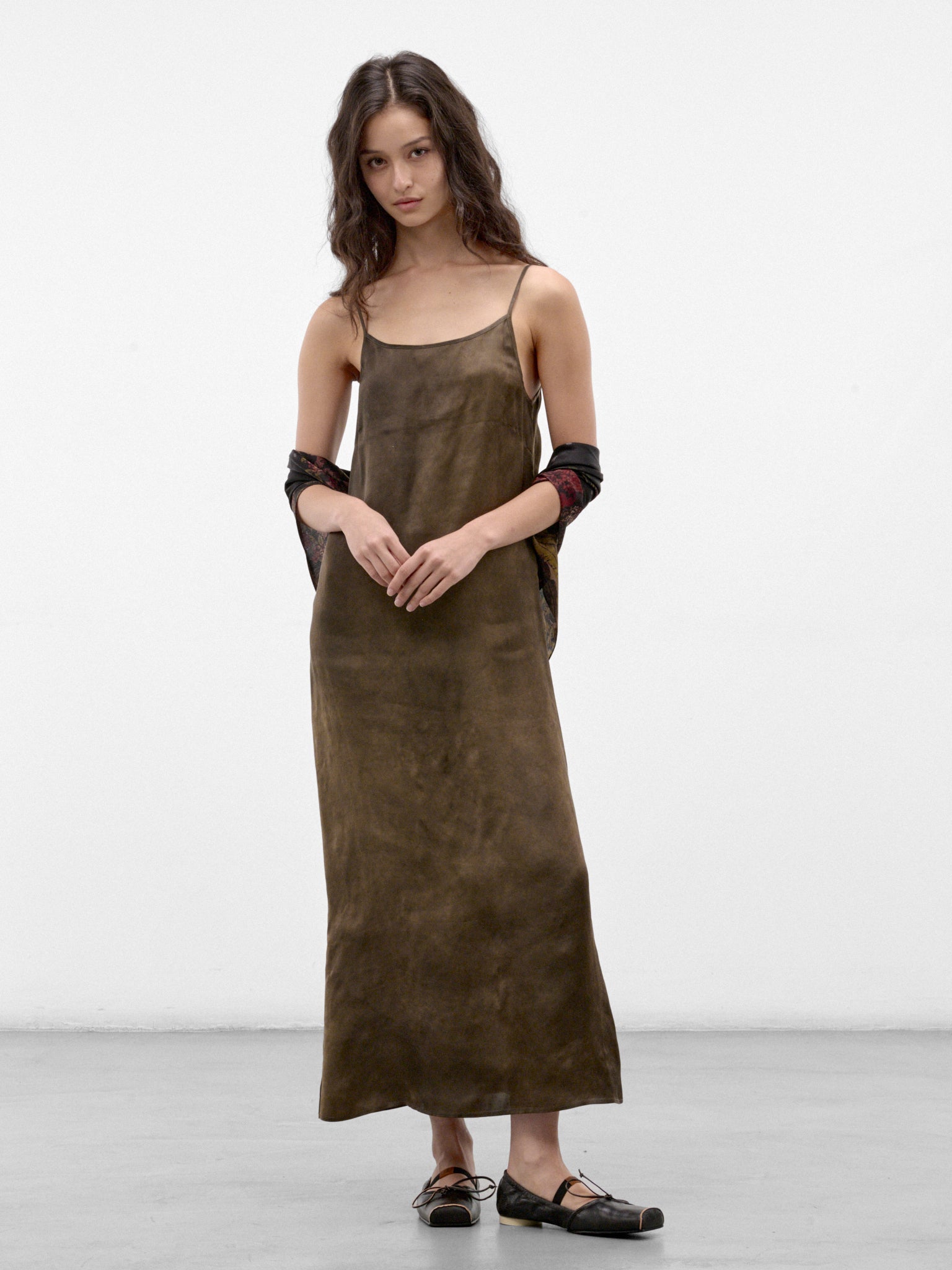 Brown Mottled Maxi Dress (UW5082-ANAYA-GREY-BROWN)