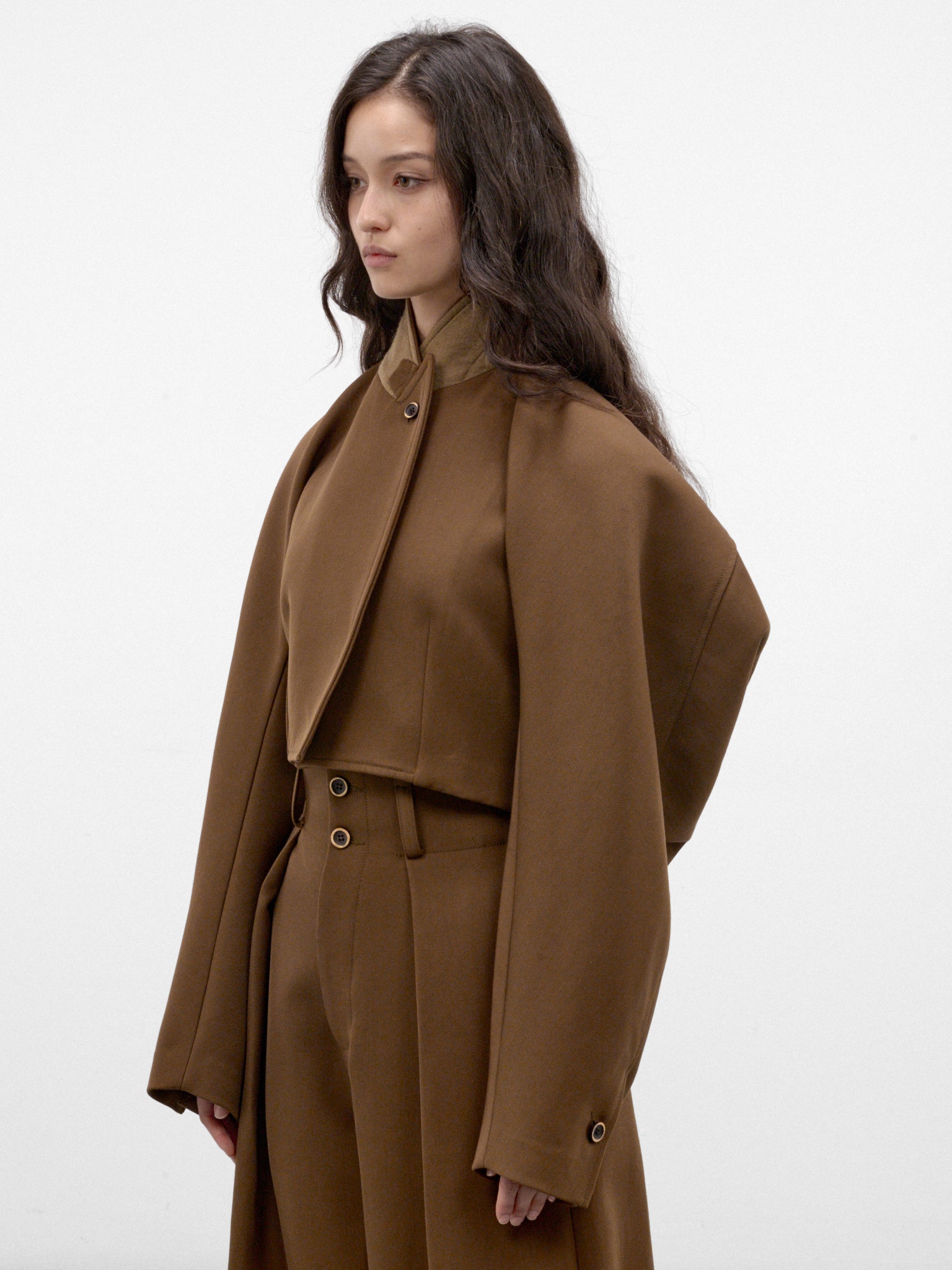 Mustard Sculptural Cropped Jacket (UW6017-KEEY-DARK-MUSTARD)