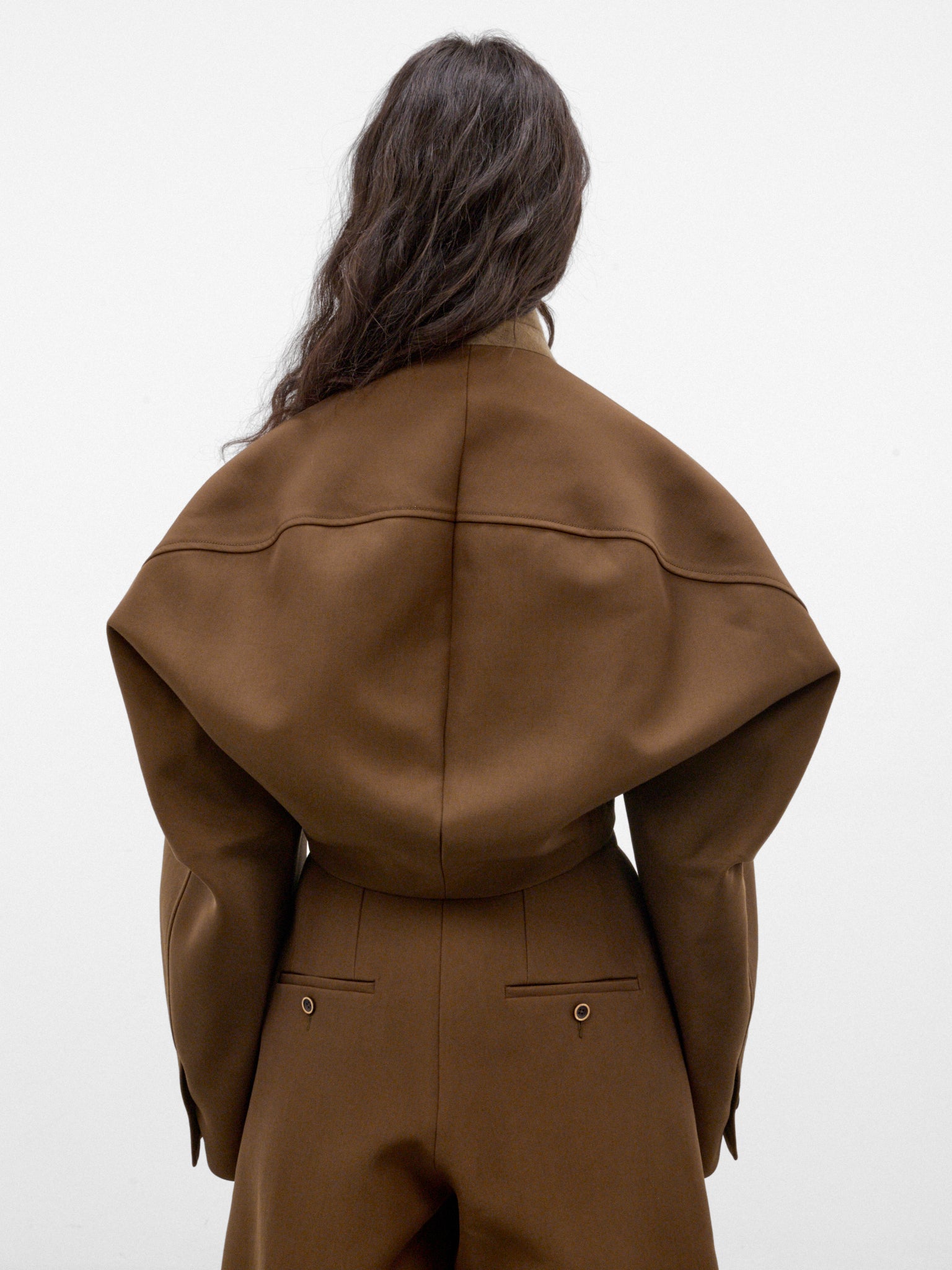 Mustard Sculptural Cropped Jacket (UW6017-KEEY-DARK-MUSTARD)