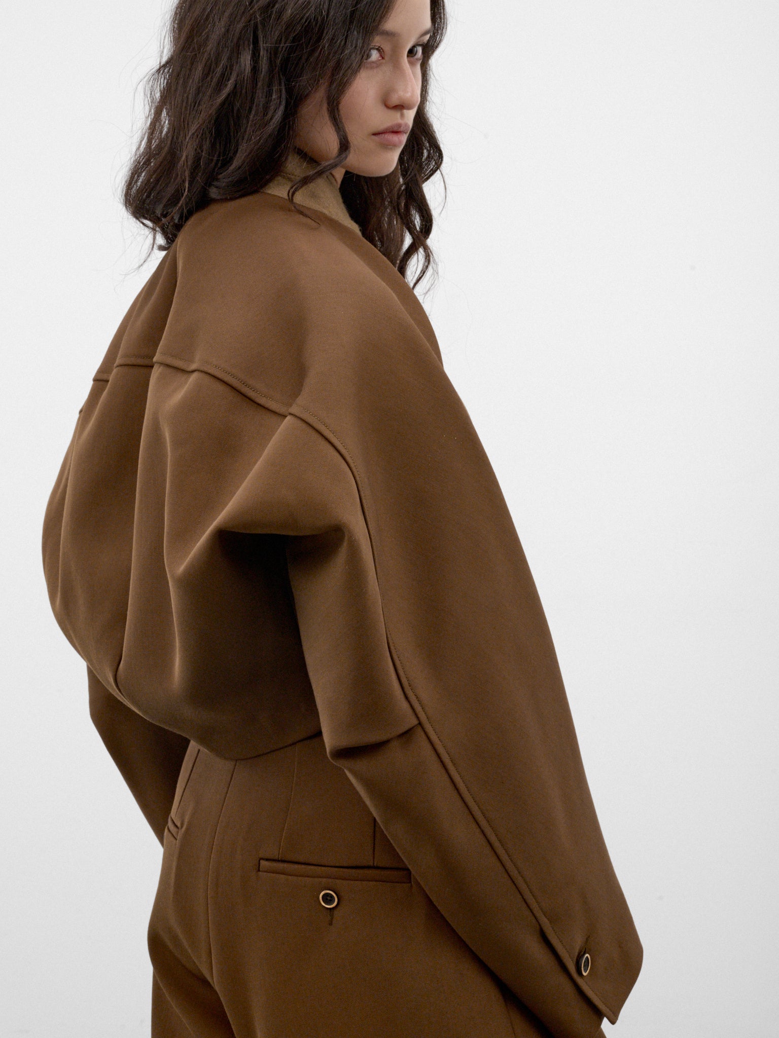 Mustard Sculptural Cropped Jacket (UW6017-KEEY-DARK-MUSTARD)