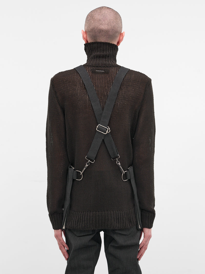 Black Reflective Selvedge Apron Vest (V-154-LAW-96L-DARK-GREY)