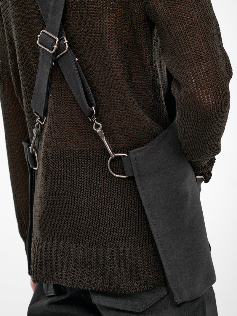 Black Reflective Selvedge Apron Vest (V-154-LAW-96L-DARK-GREY)