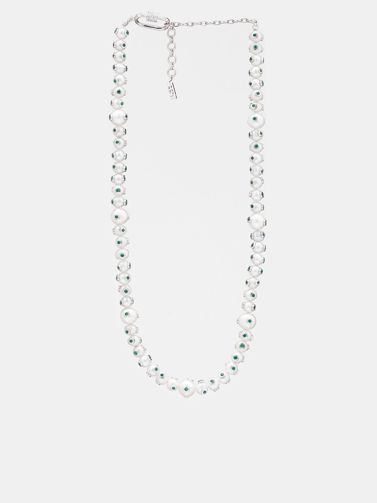 Polka Dot Pearl Necklace (V-RAJNK0634SLZWPL-WR-WG-WHITE-)