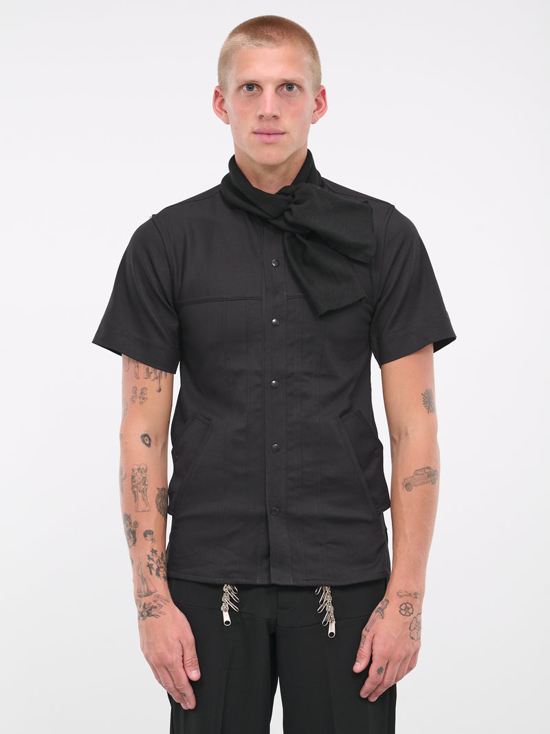 Scarf Collar Shirt (V07-BLACK)