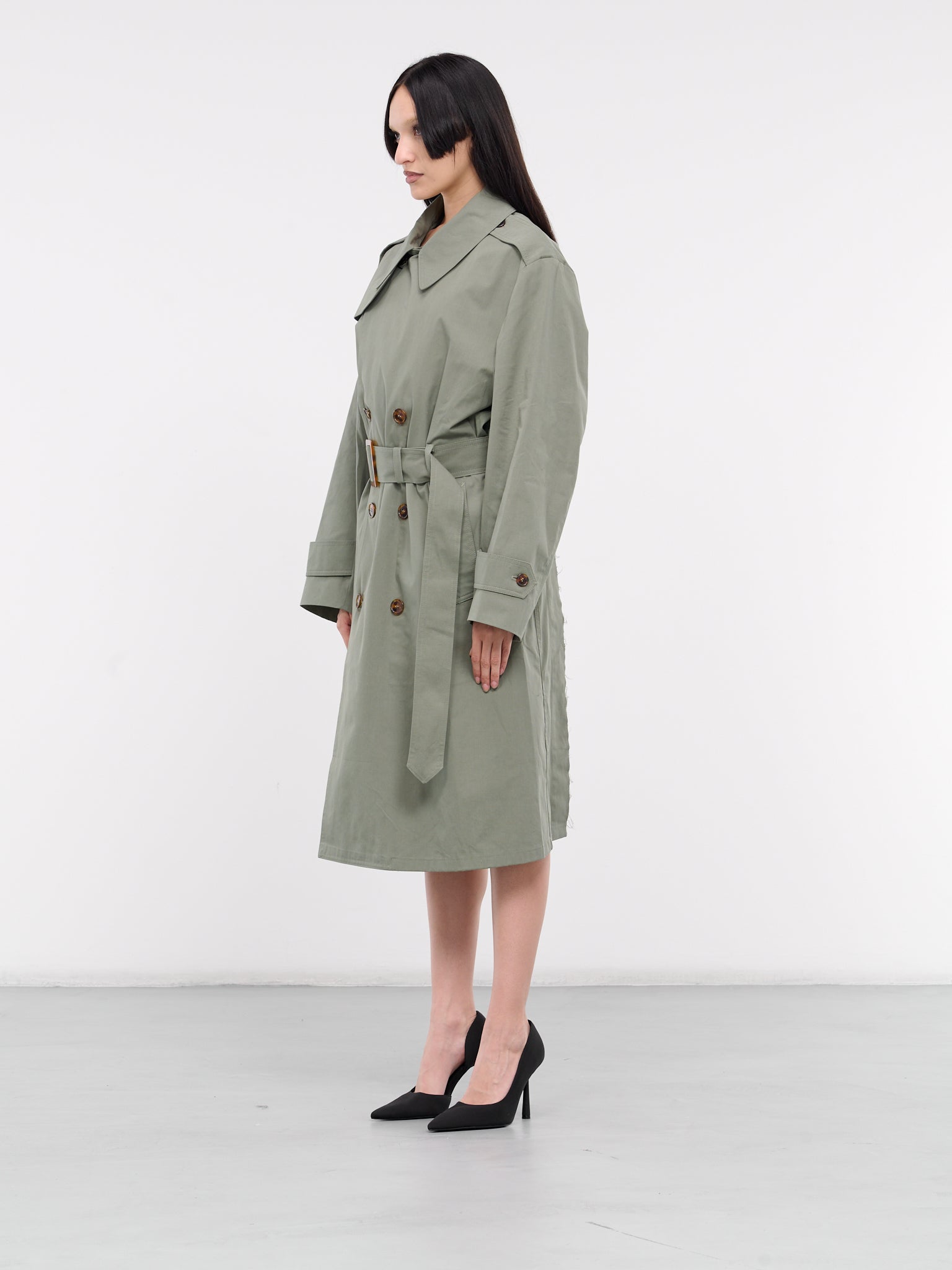 Cut-Out Trench Coat (VAQ07C002-OLIVE)